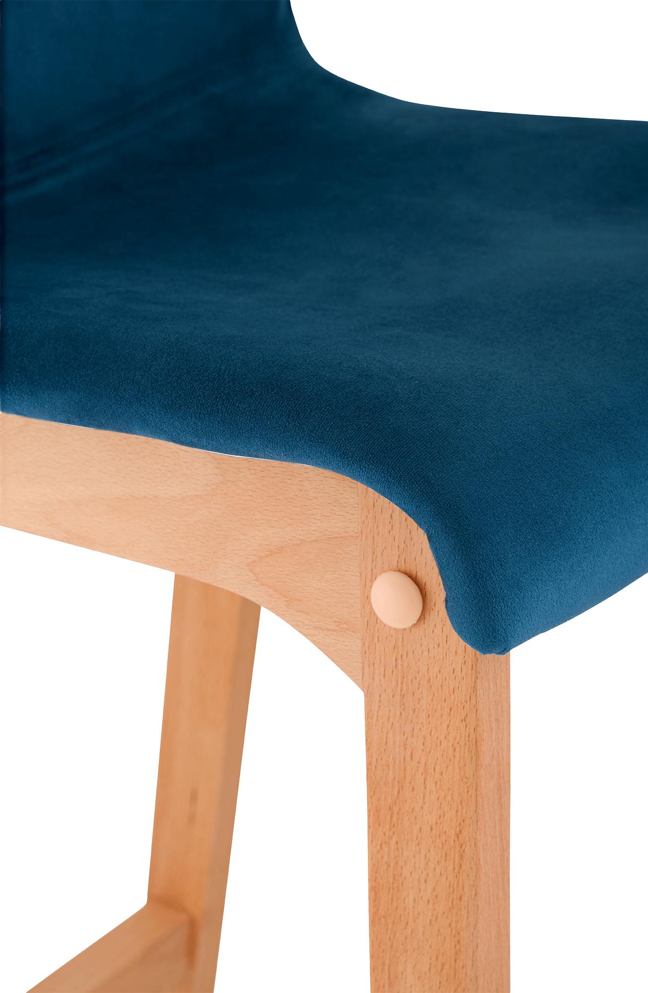 Taburete de bar Hover terciopelo estructura de cuatro patas Natura