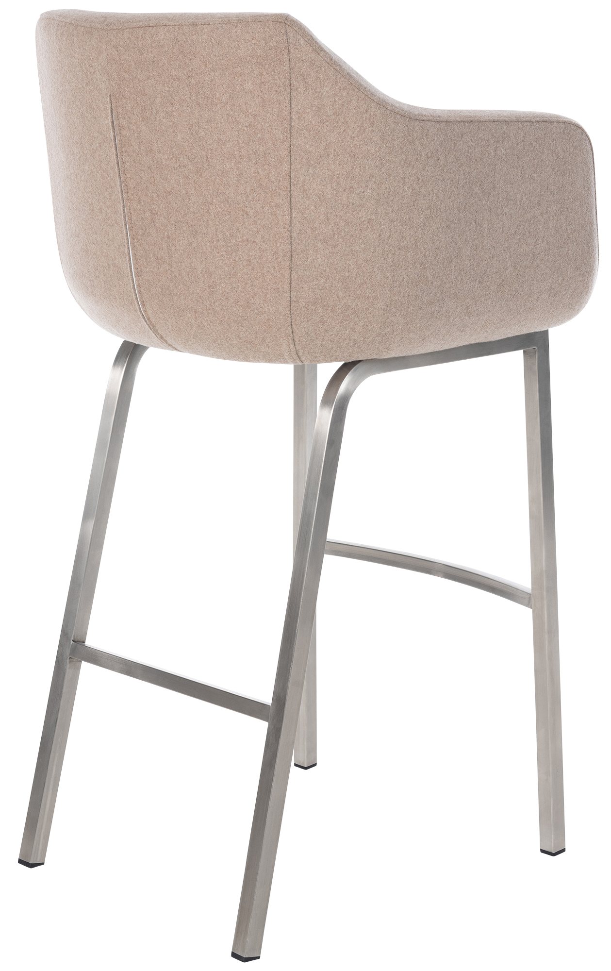 Taburete de bar Monea en fieltro & base de 4 patas