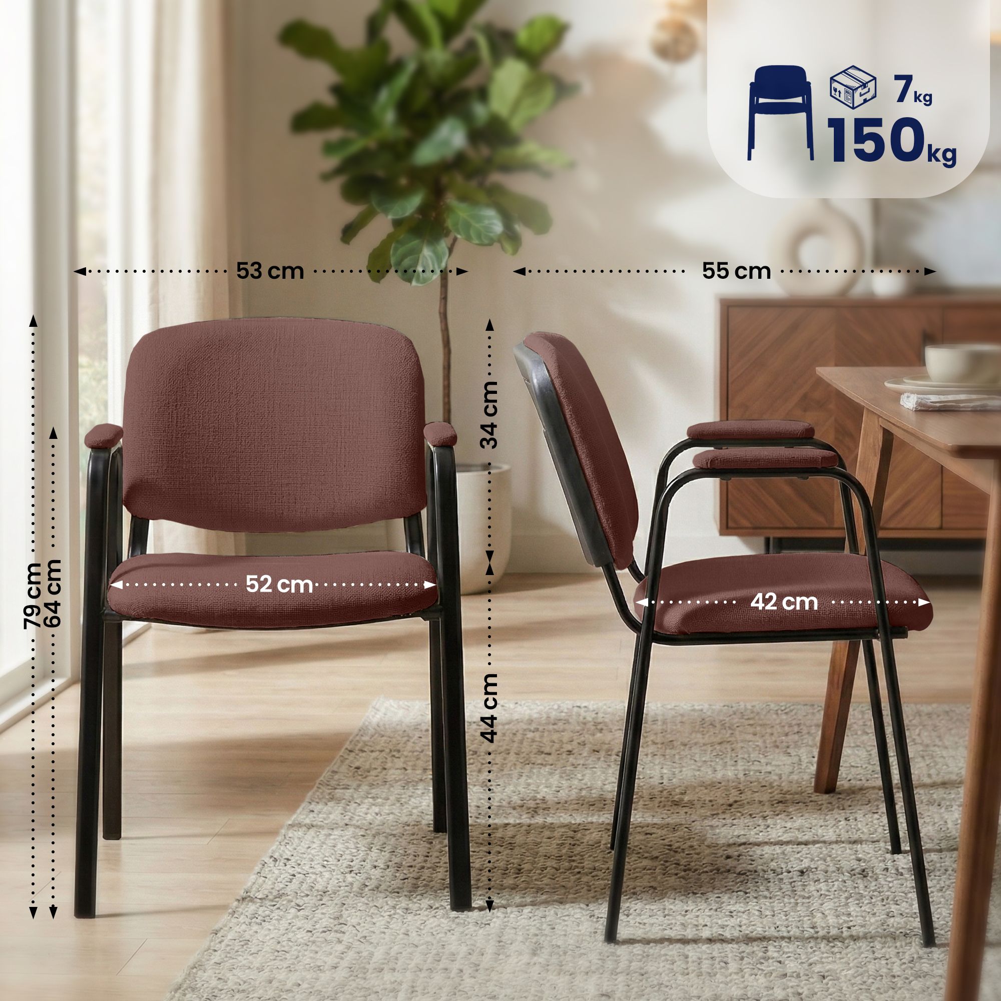 Silla Apilable de Conferencia Ken Pro de Tela