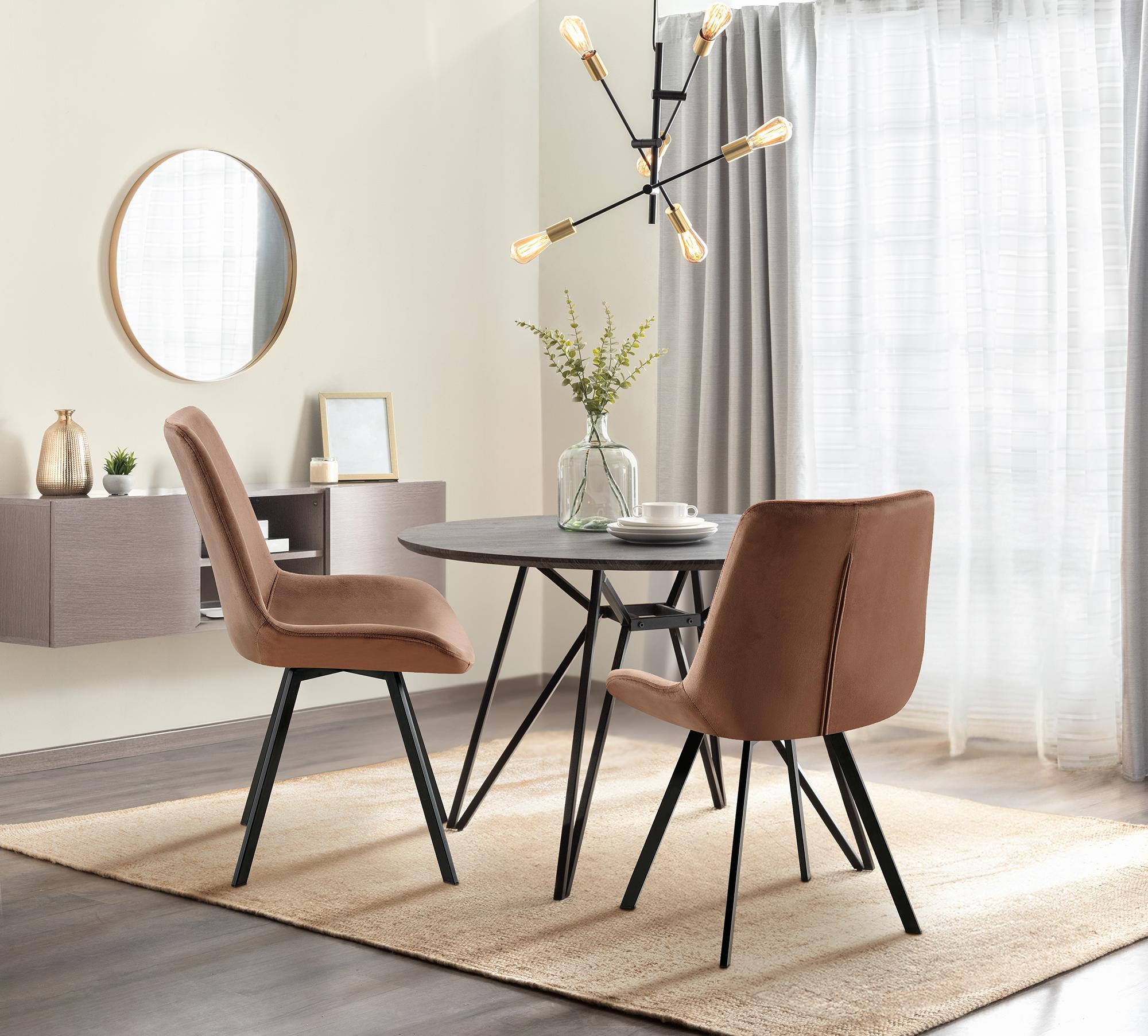 Lote de 2 sillas de comedor Lewes terciopelo