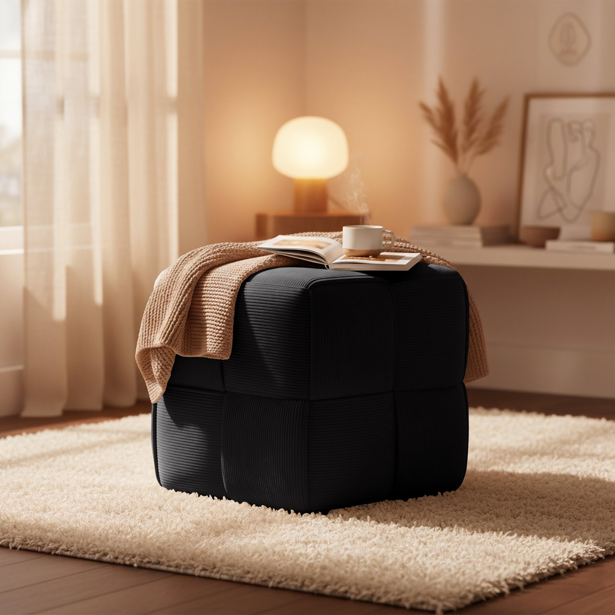 Taburete de pana Forinta elegante y cómodo para cualquier espacio