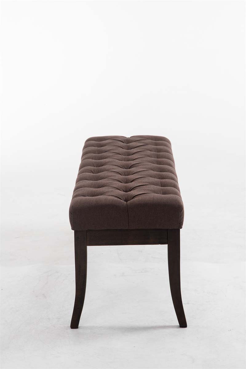 Taburete Recibidor Ramses En Tela & Madera Oscura