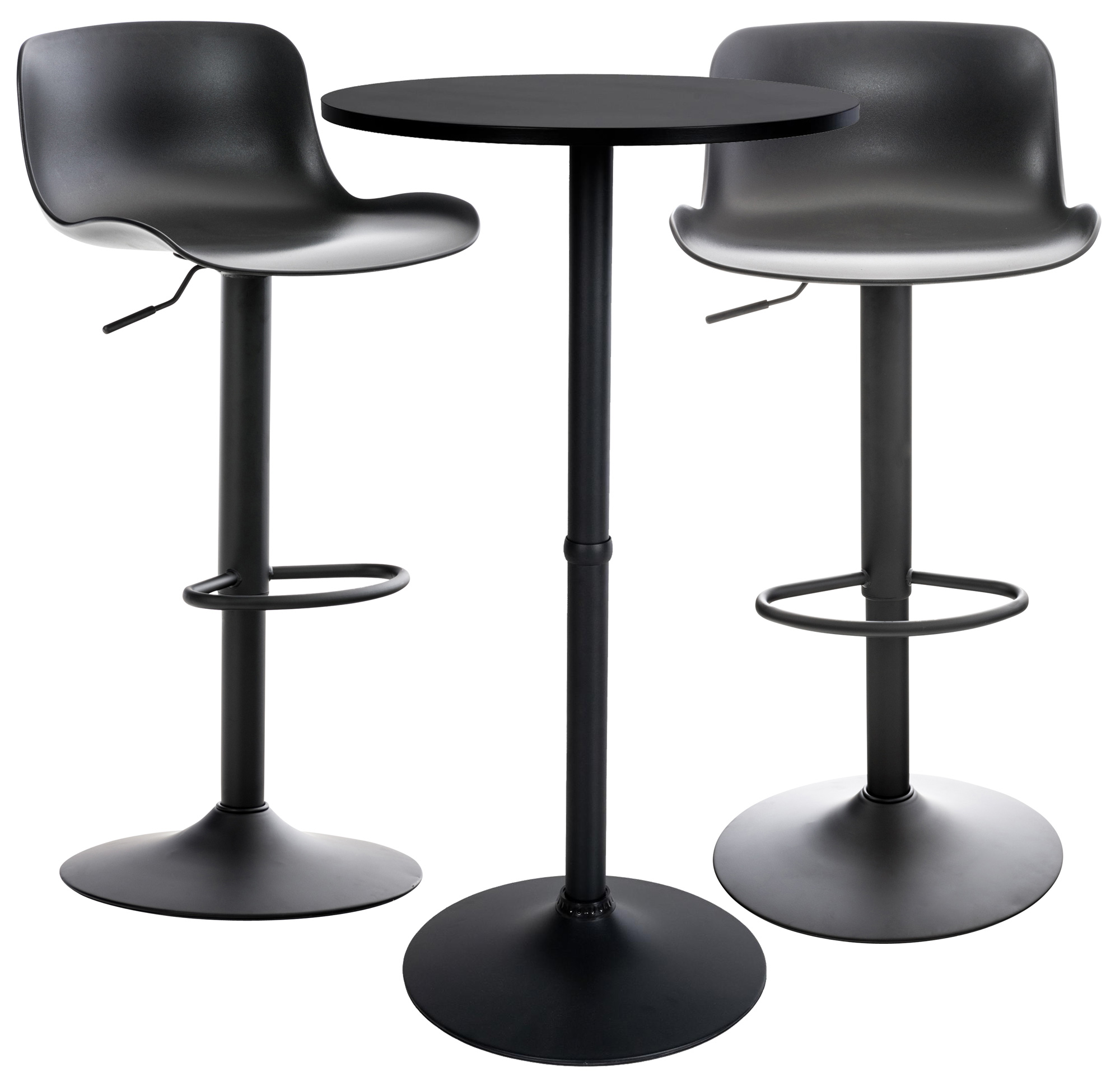Conjunto de 2 Taburetes de bar con respaldo alto & 1 Mesa Medora
