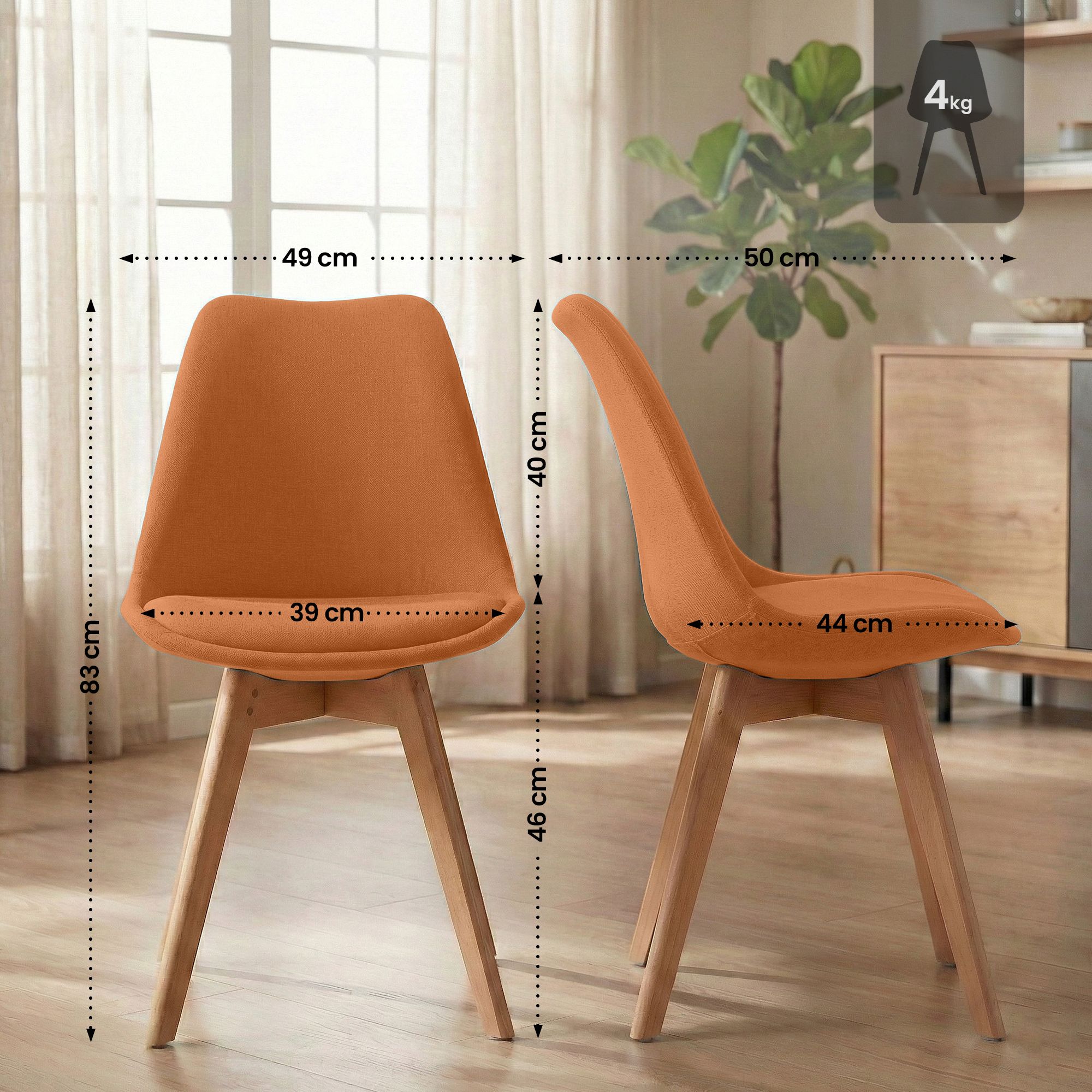Juego de 4 sillas de comedor Linares