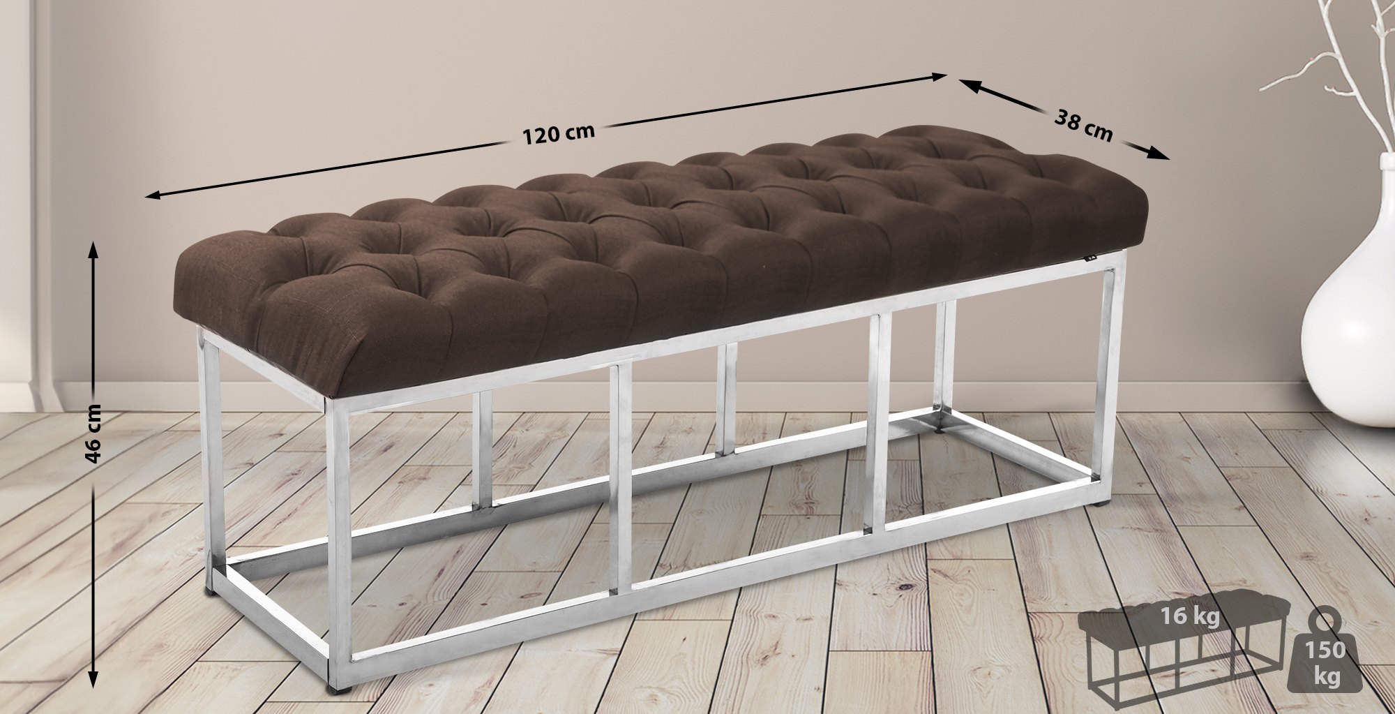 Taburete Pie de Cama Amun en Tela