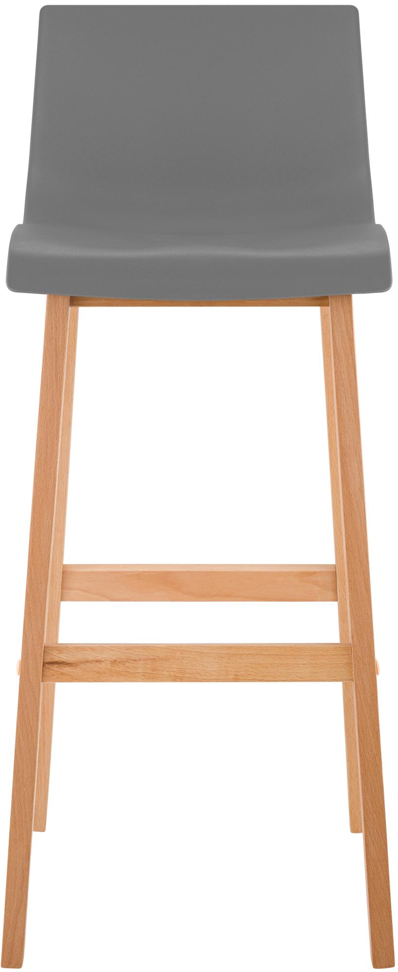 Juego de 2 taburetes de bar Hover Asiento de plástico Base de cuatro patas Natura
