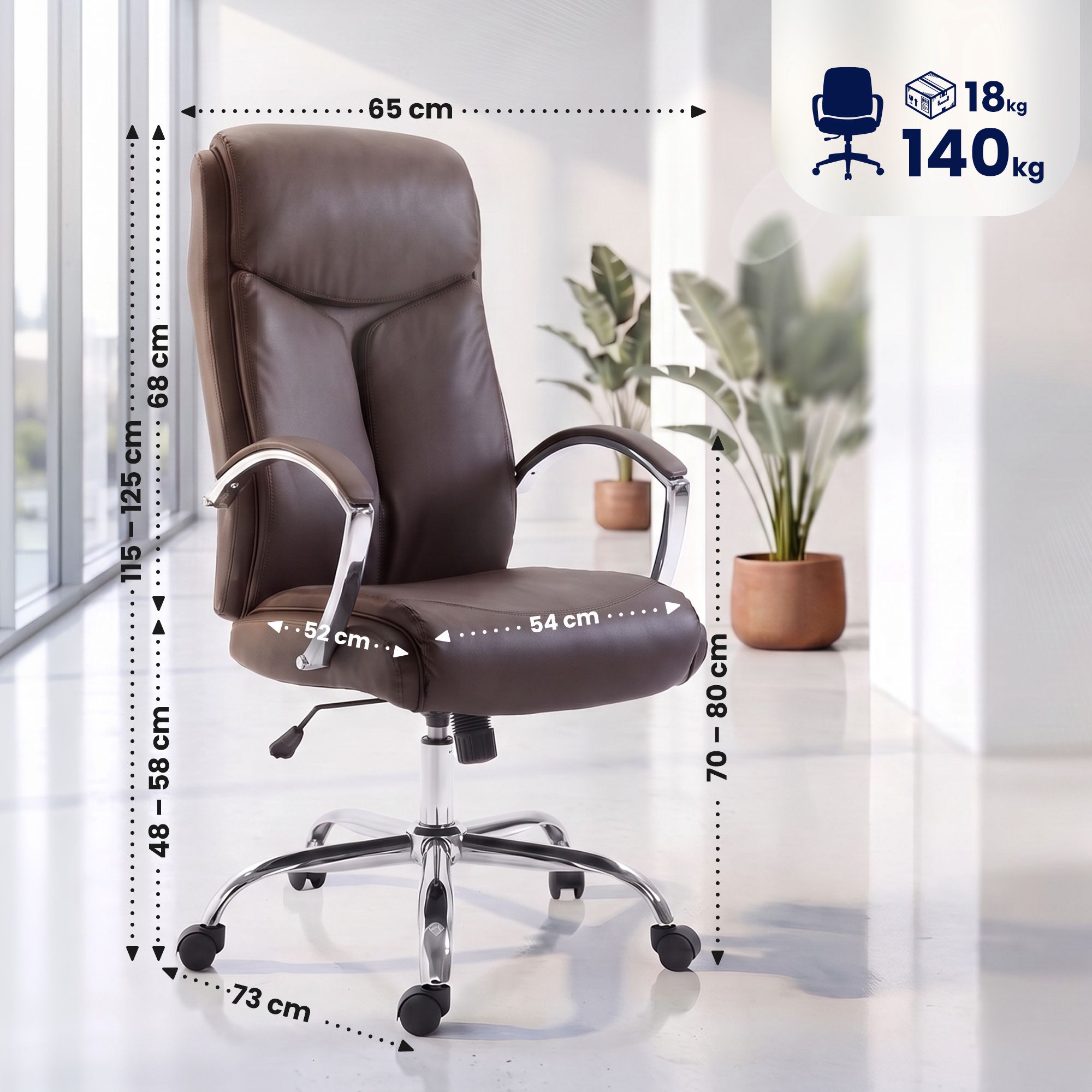 Silla de oficina Arlen de piel sintética