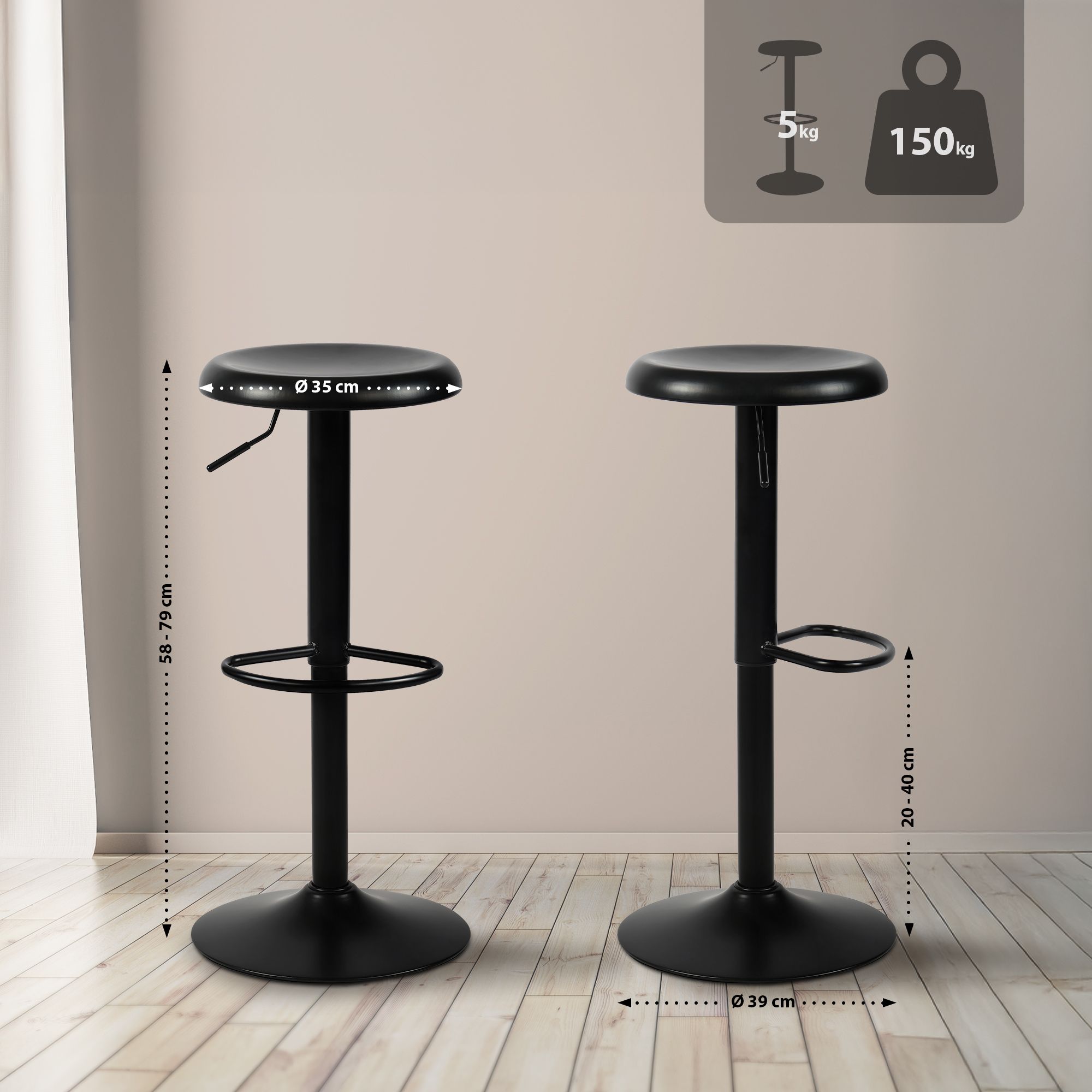 Juego de 2 taburetes de bar Williston