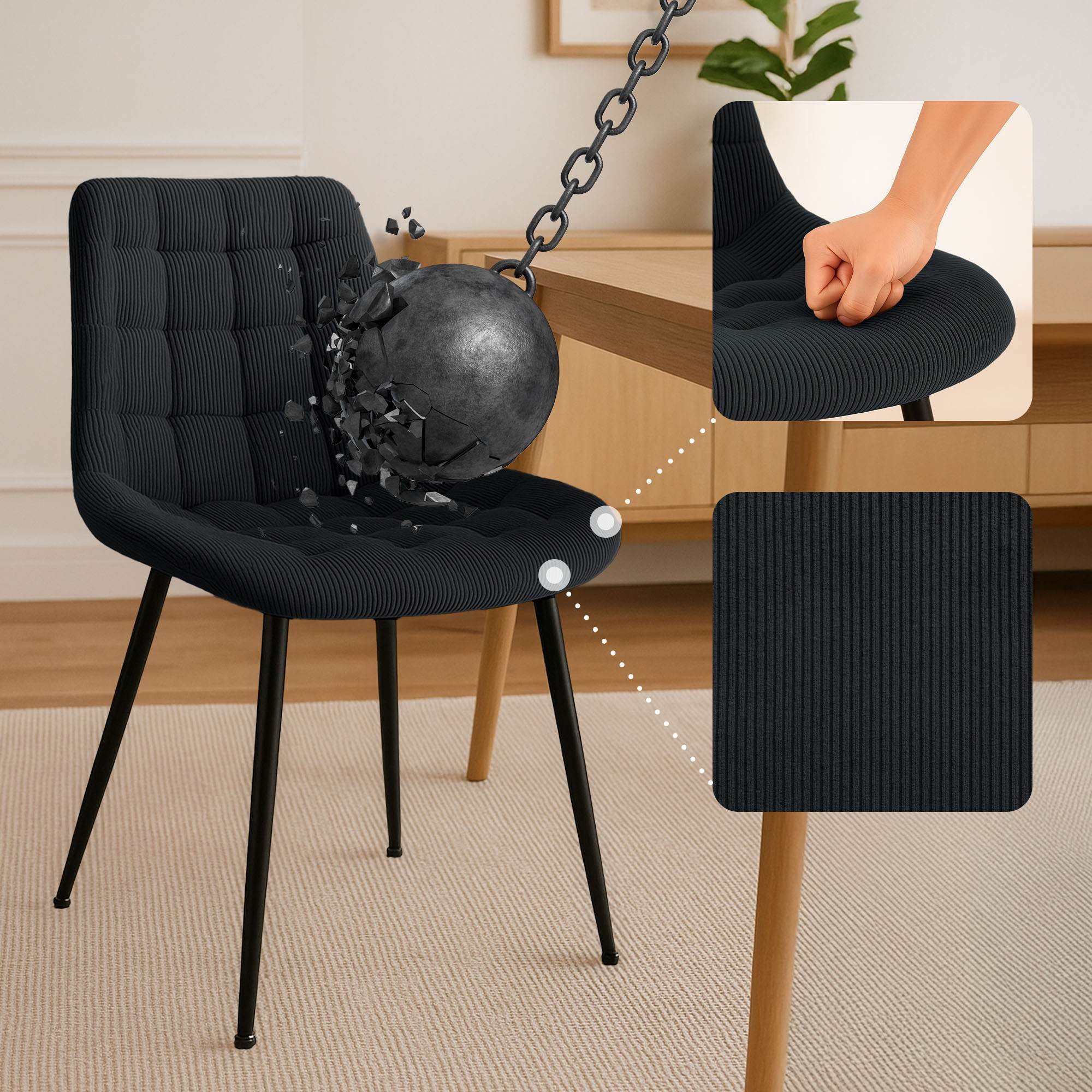 Silla de comedor Sardna Cord