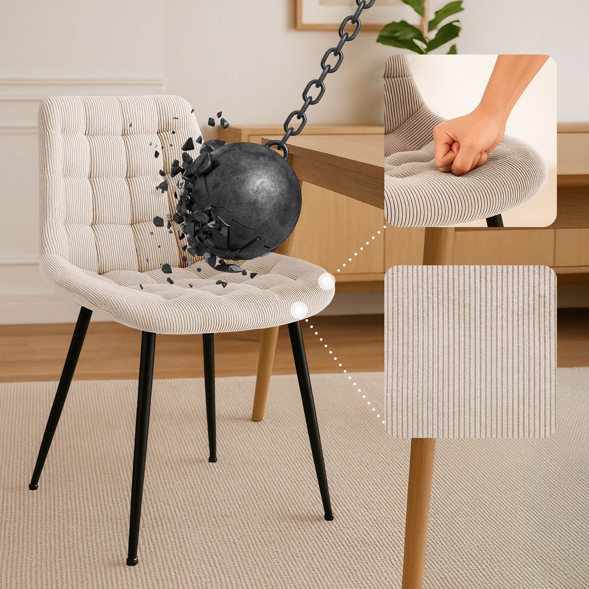 Silla de comedor Sardna Cord