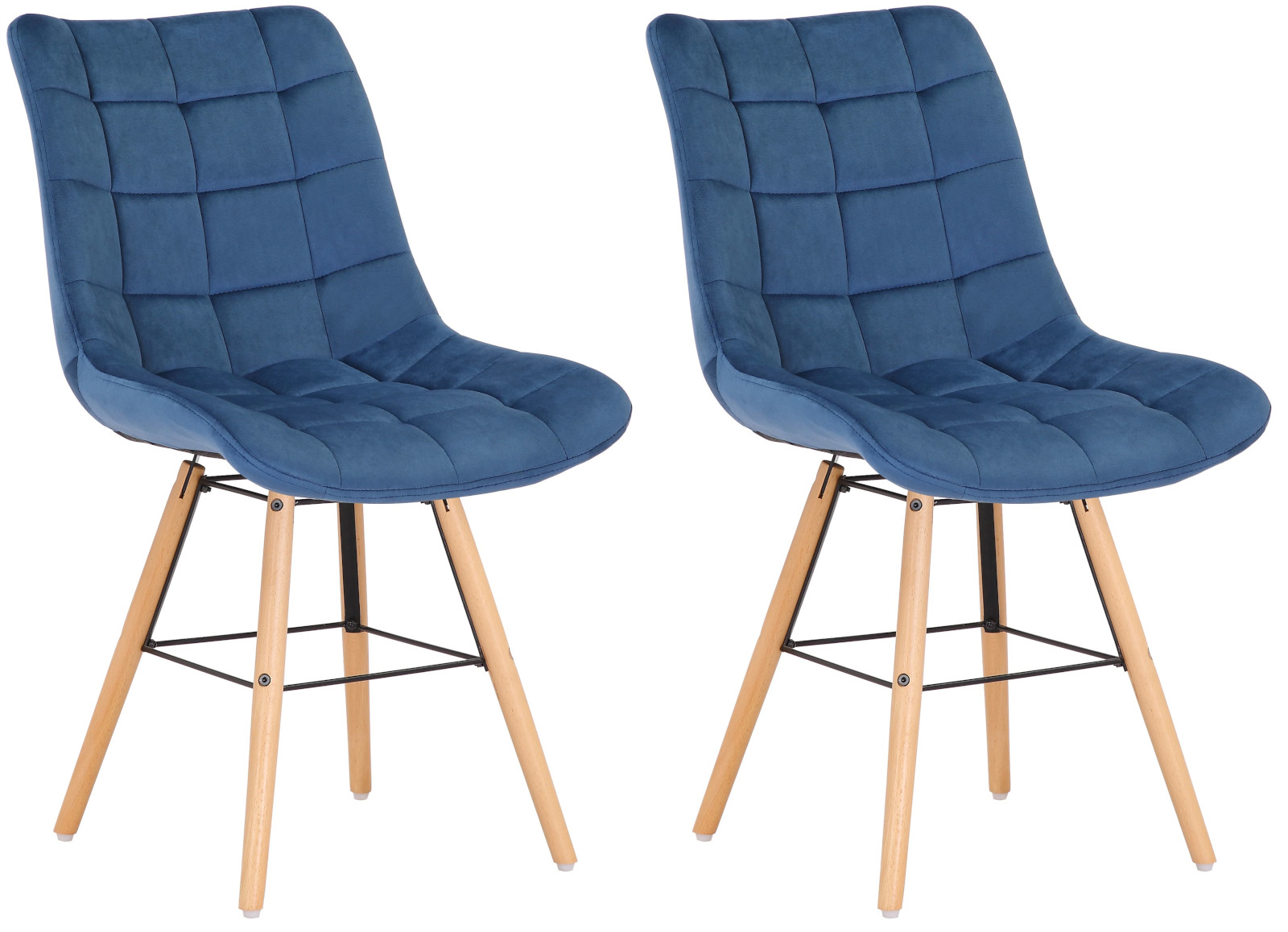 Set de 2 sillas de comedor Leni en terciopelo