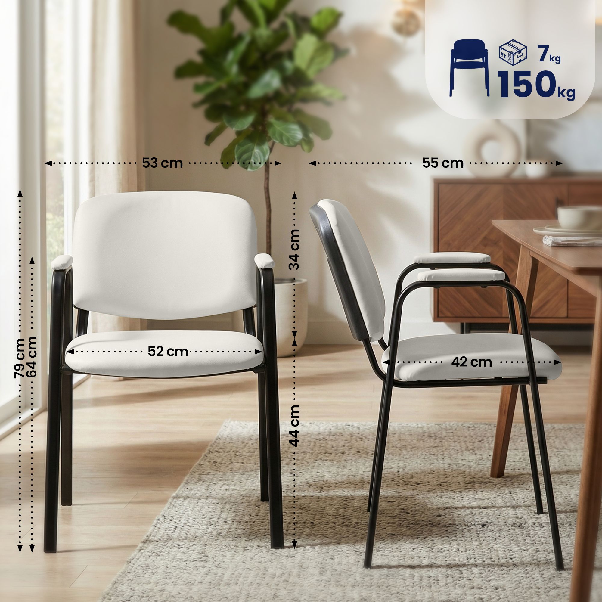 Silla apilable Ken Pro de polipiel