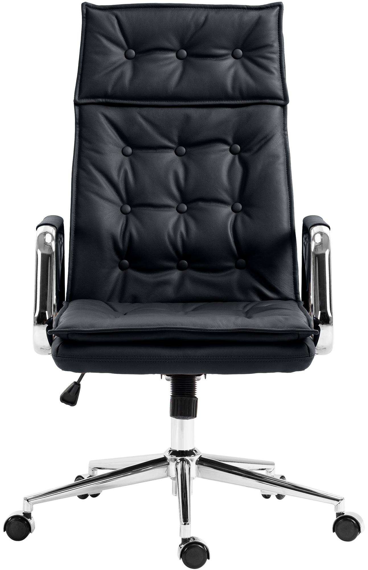 Silla de oficina Sotira de cuero genuino
