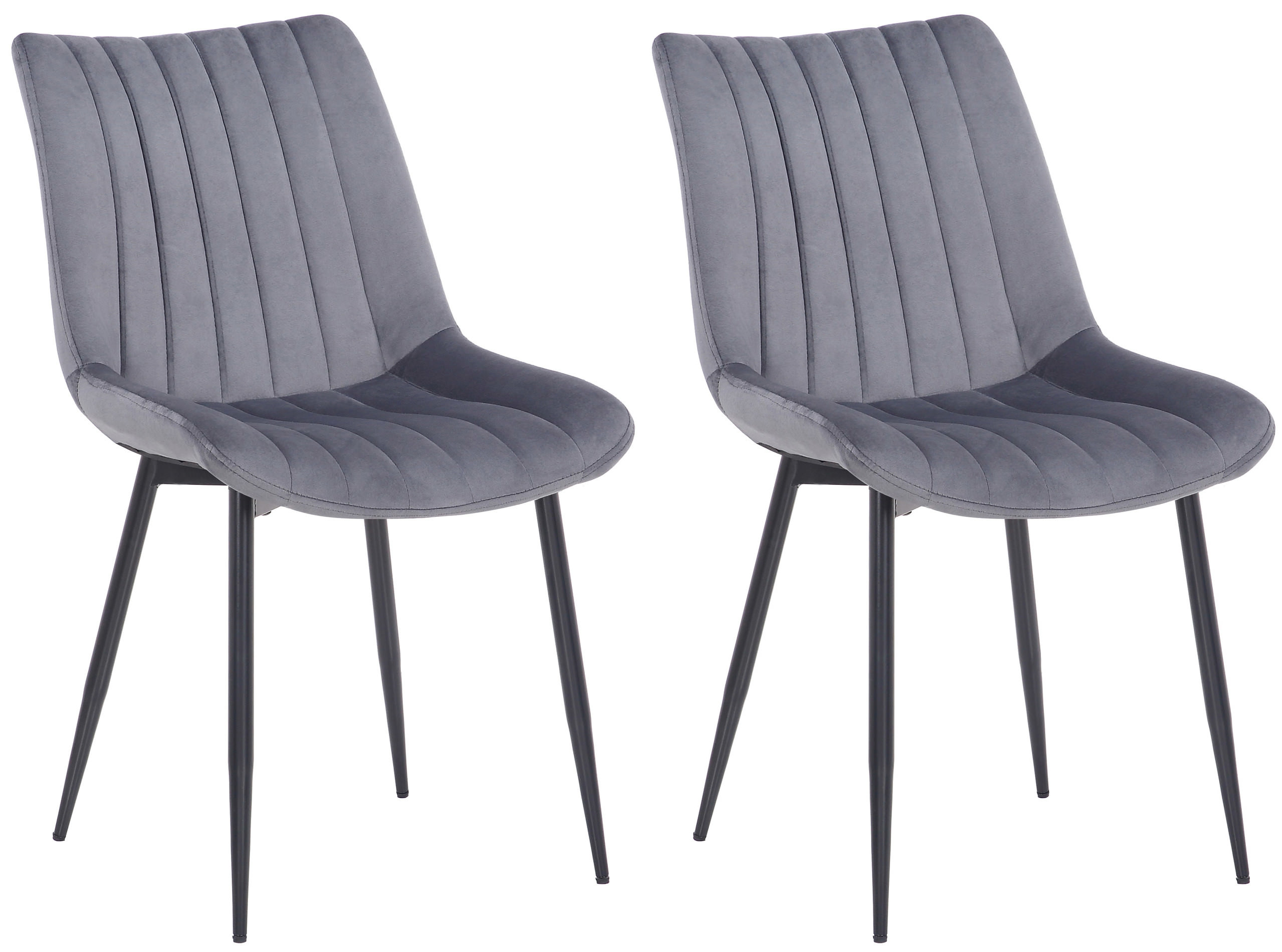Set de 2 Sillas de comedor Rahden en terciopelo