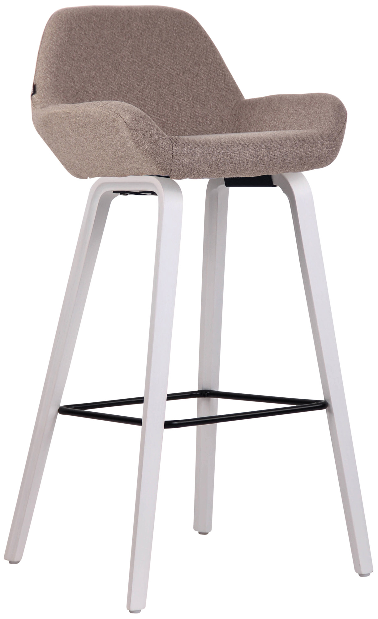 Taburete de bar Newnan de 4 patas con estructura de tela