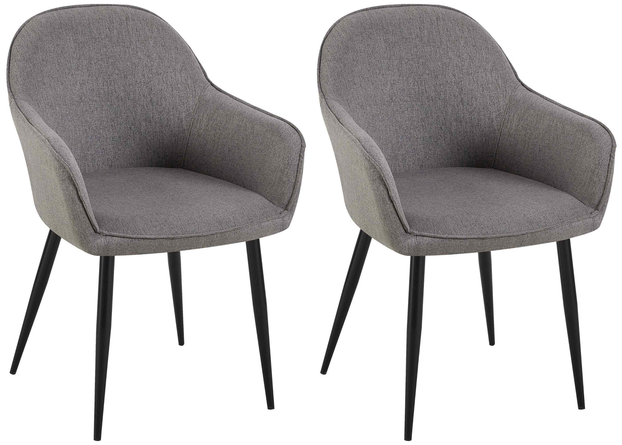Set de 2 sillas de comedor Boise en tela