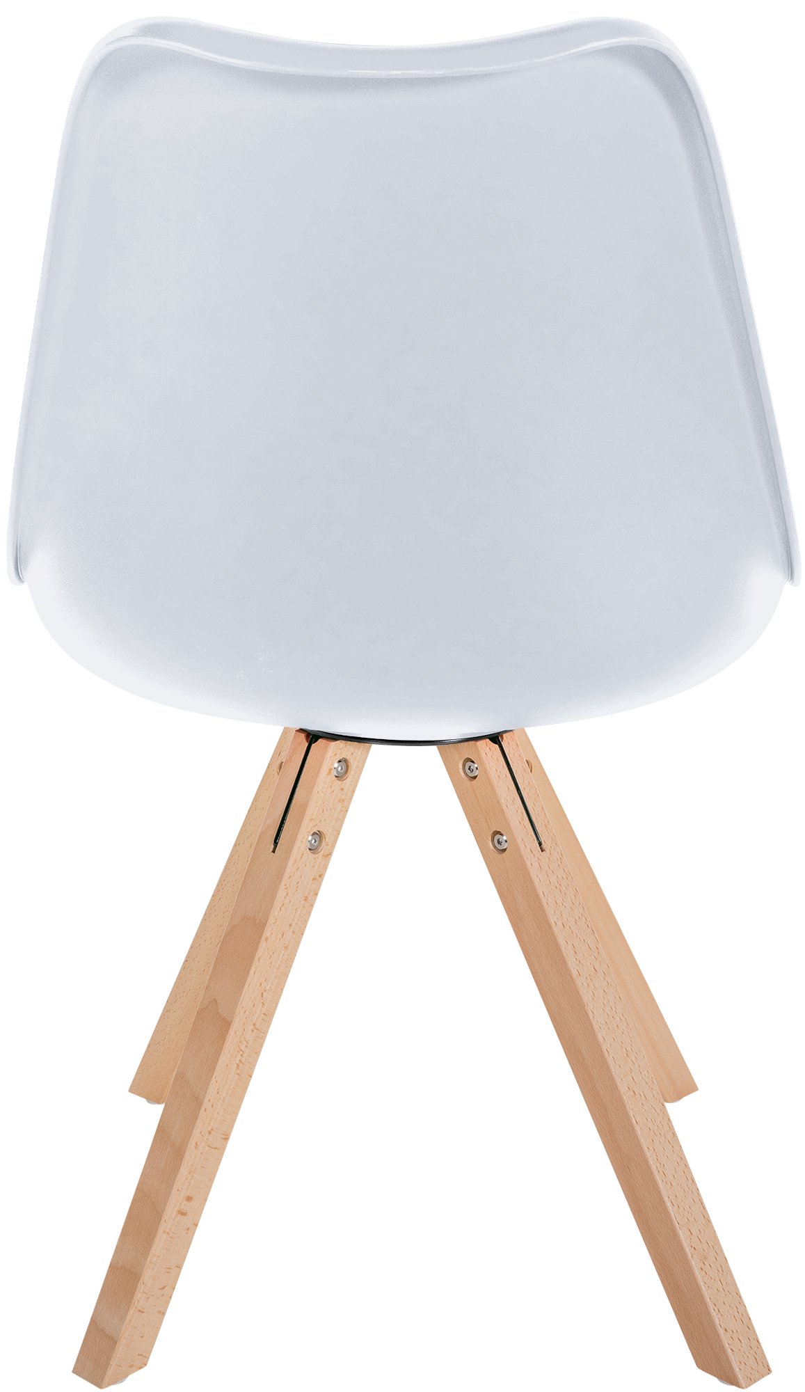 Set de 4 sillas de comedor Sofia con base de madera y asiento en polipiel