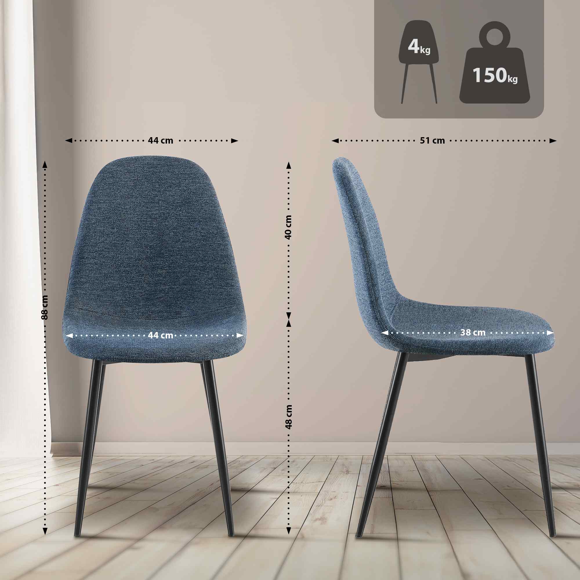 Conjunto de 4 sillas de comedor Napier
