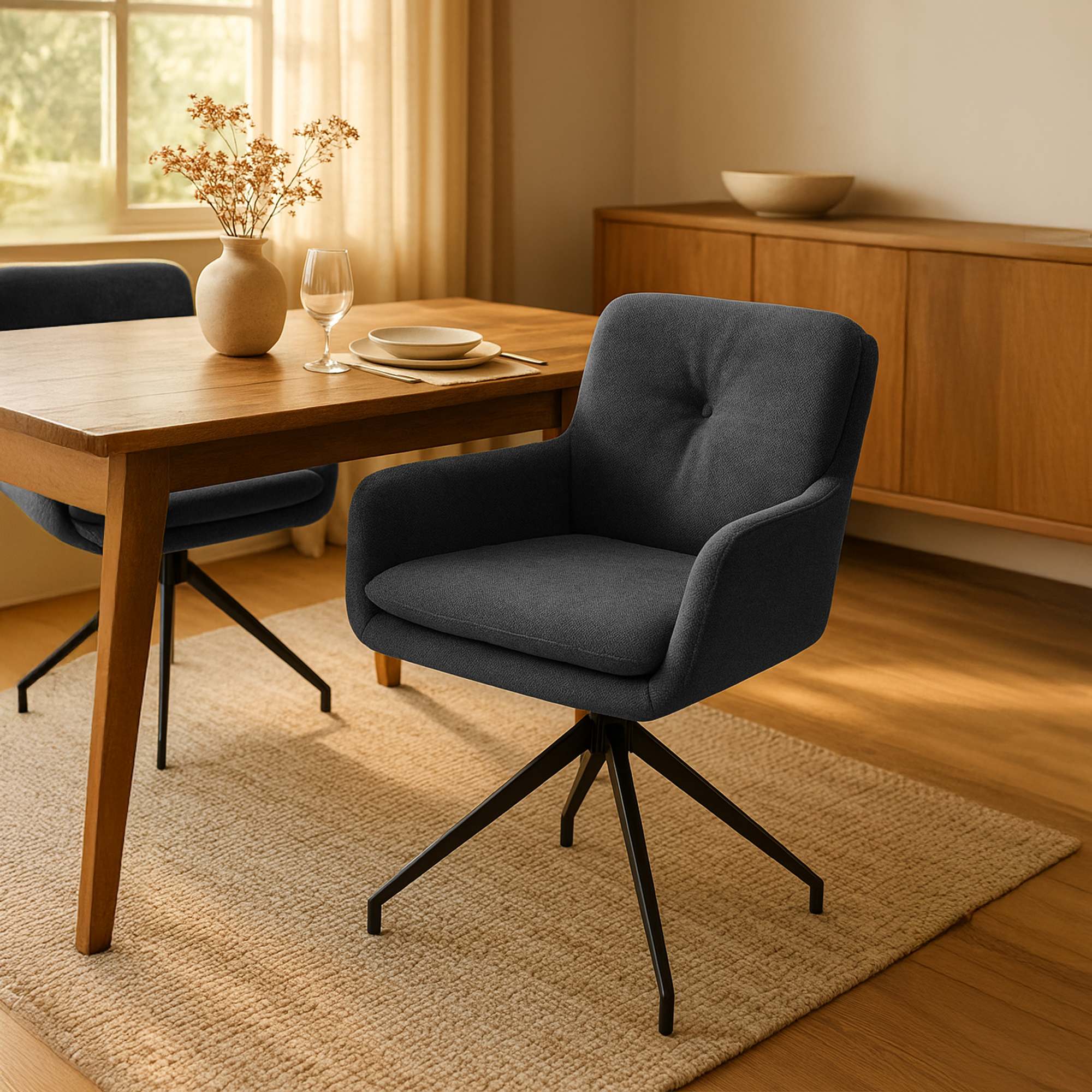 Lote de 2 sillas de comedor tela Pickett