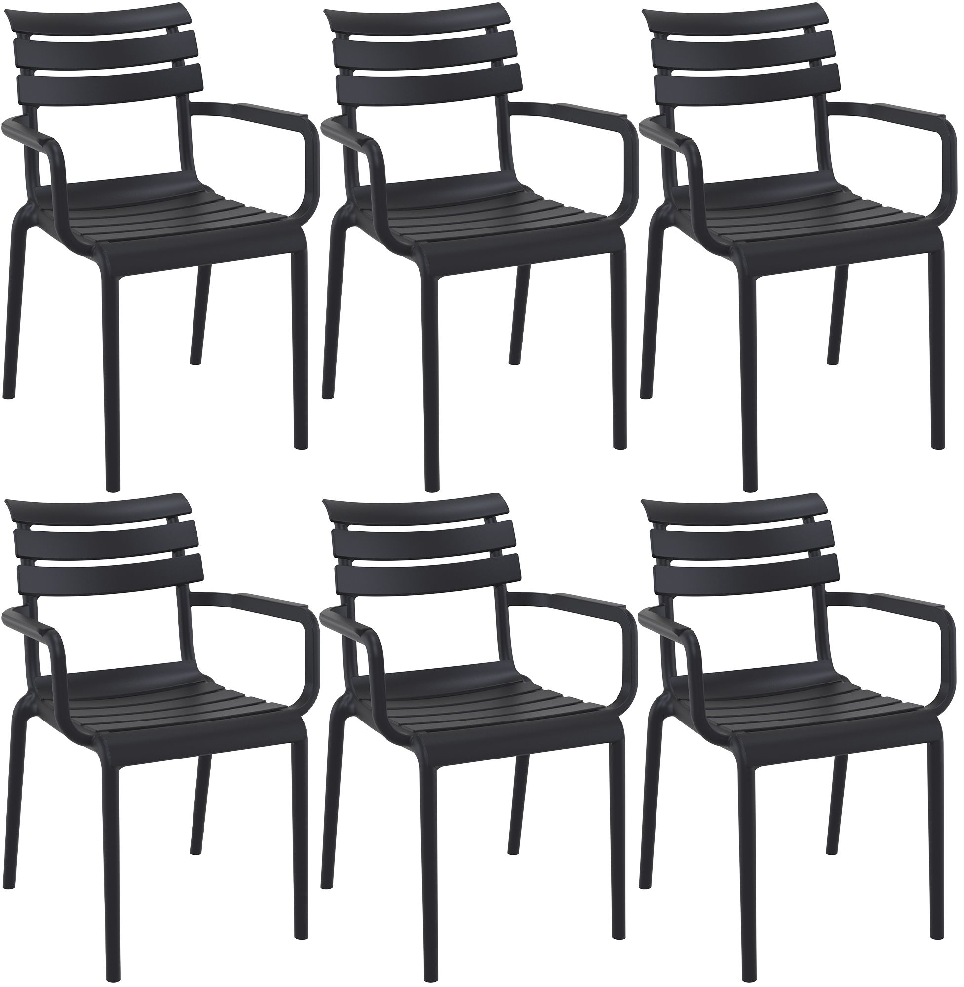 Set de 6 sillas de jardin Paris