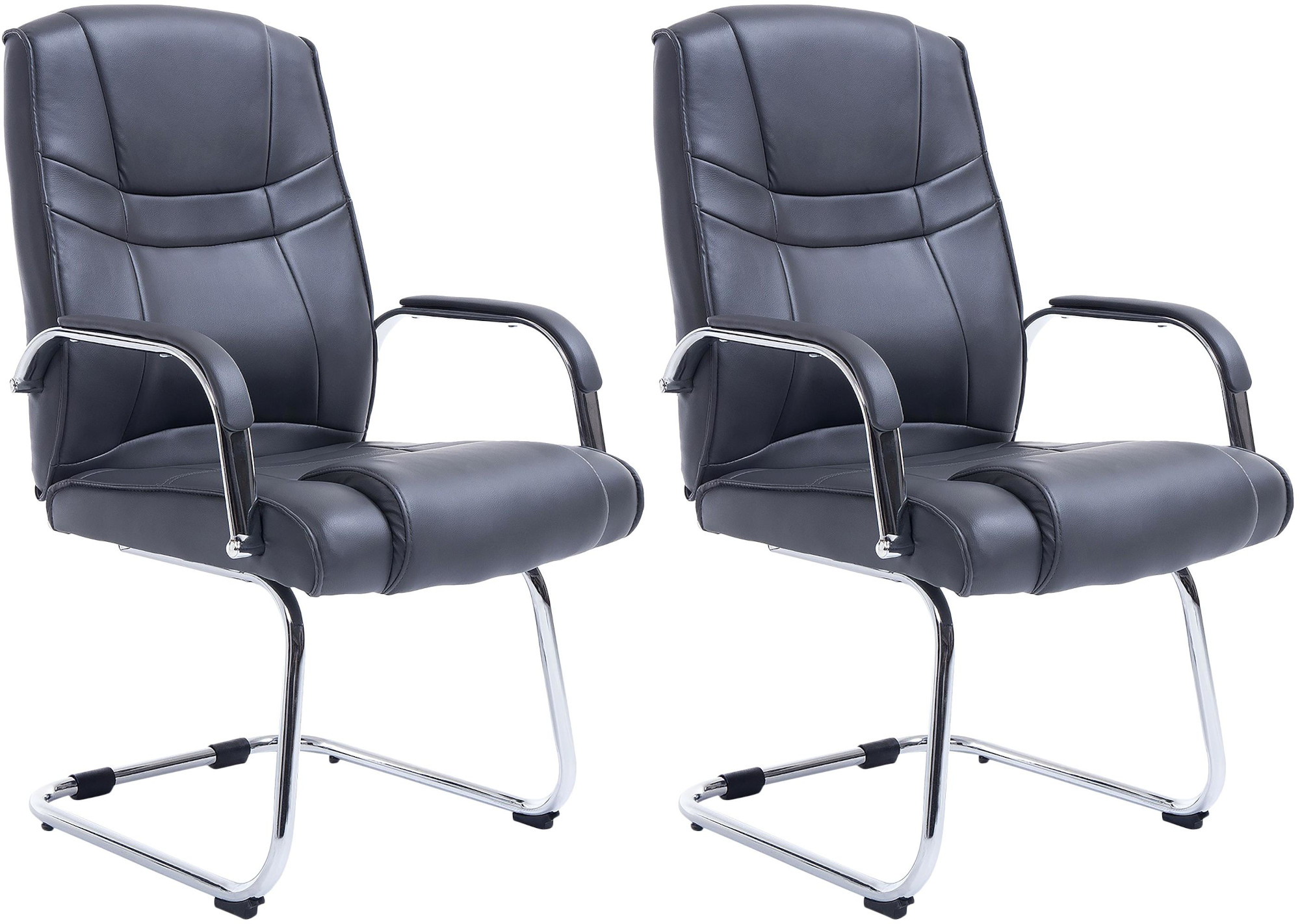 Set de 2 sillas cantilever XXL Attila en polipiel