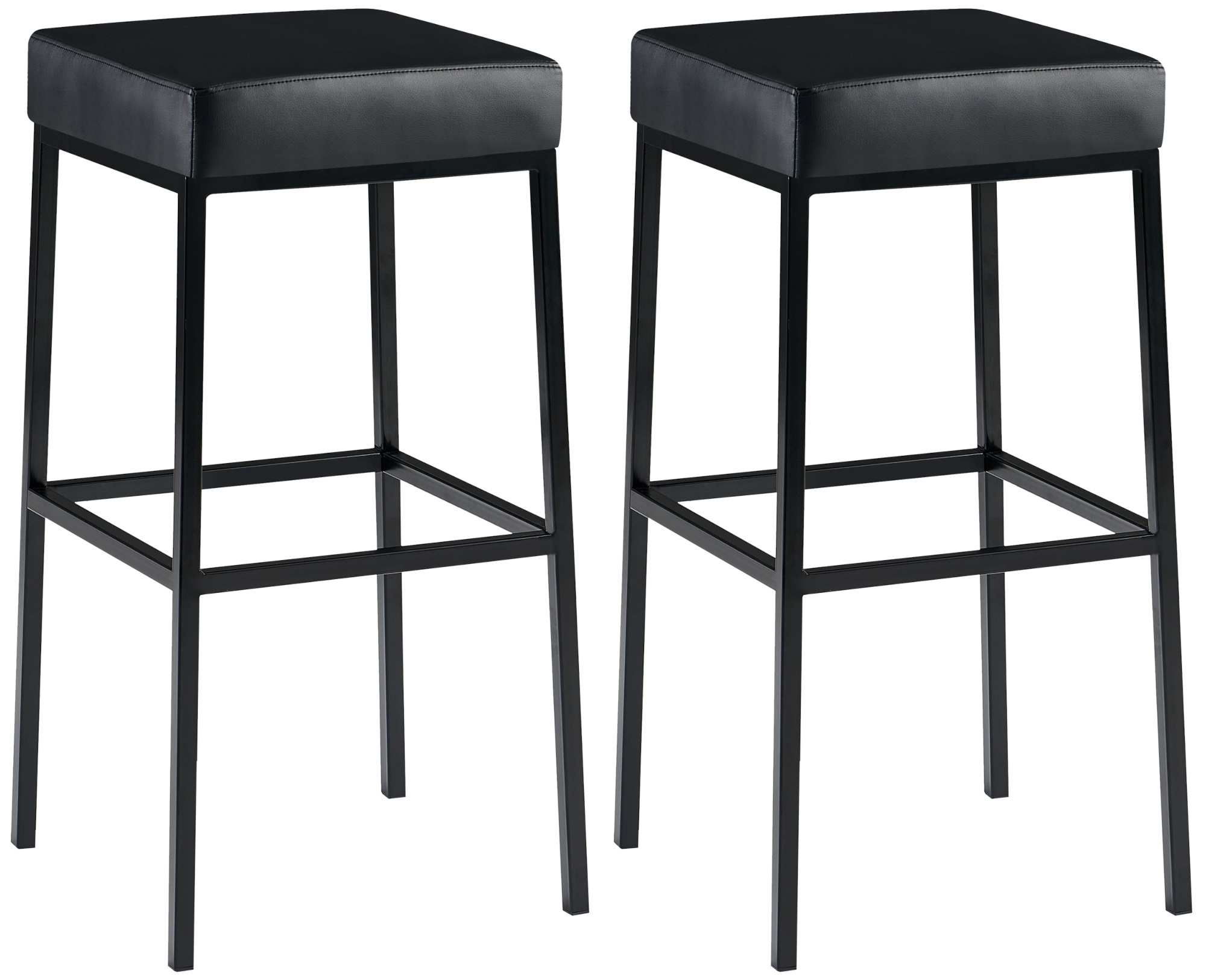 Juego de 2 taburetes de bar Montreal con funda de cuero sintético