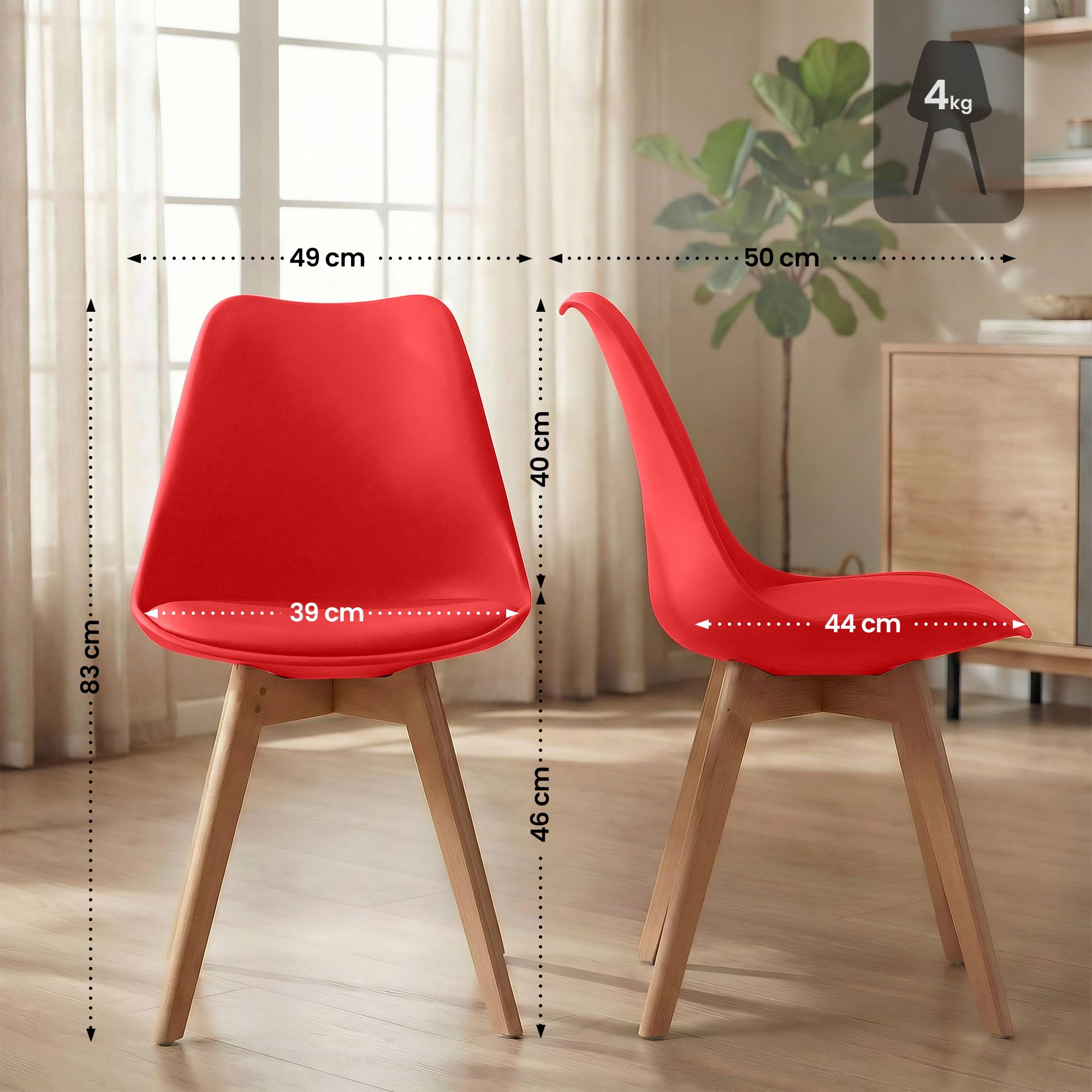 Silla de comedor Linares elegante, cómoda y fácil de limpiar Ideal para tu hogar