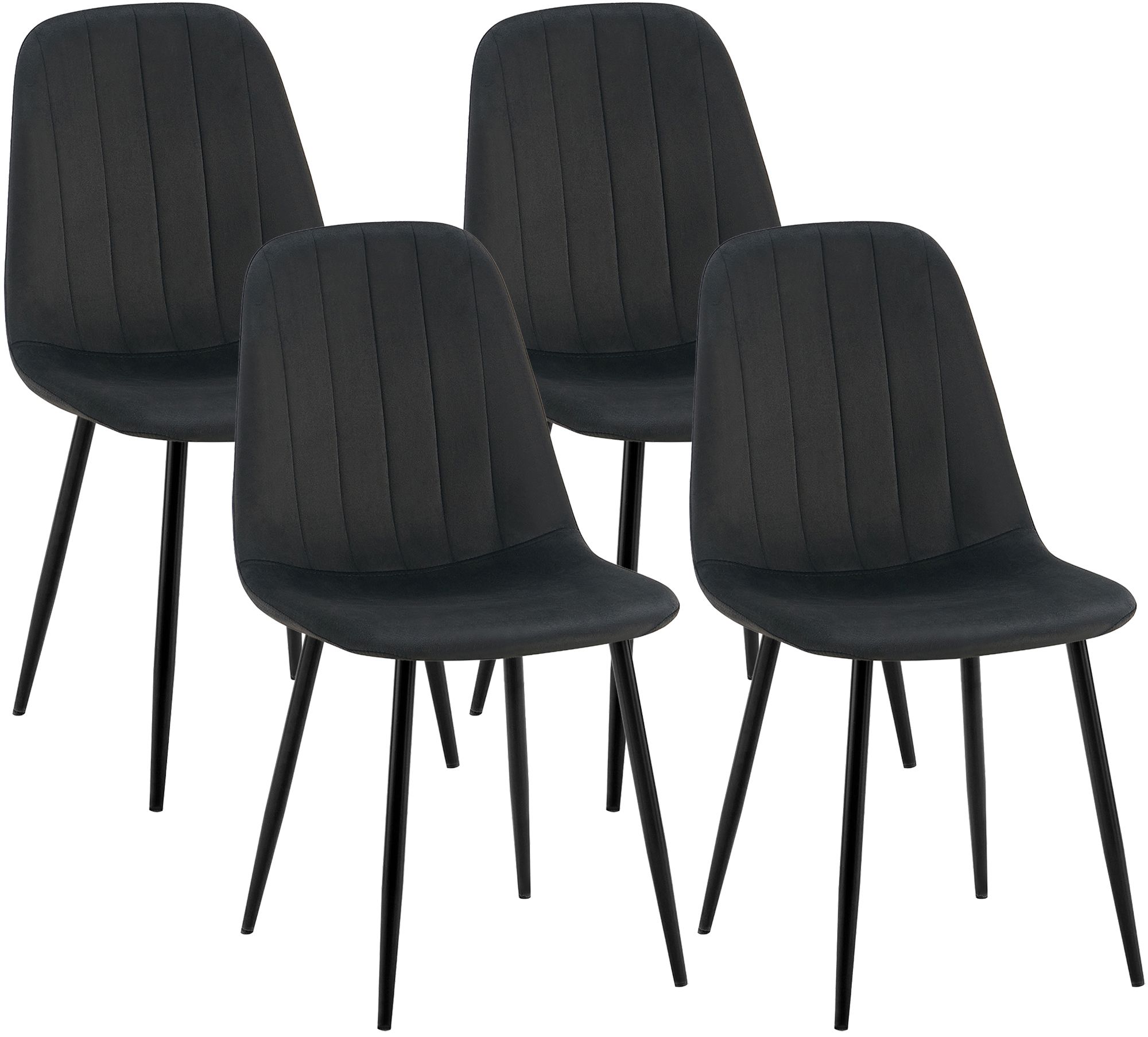 Juego de 4 sillas de comedor Baxter de terciopelo