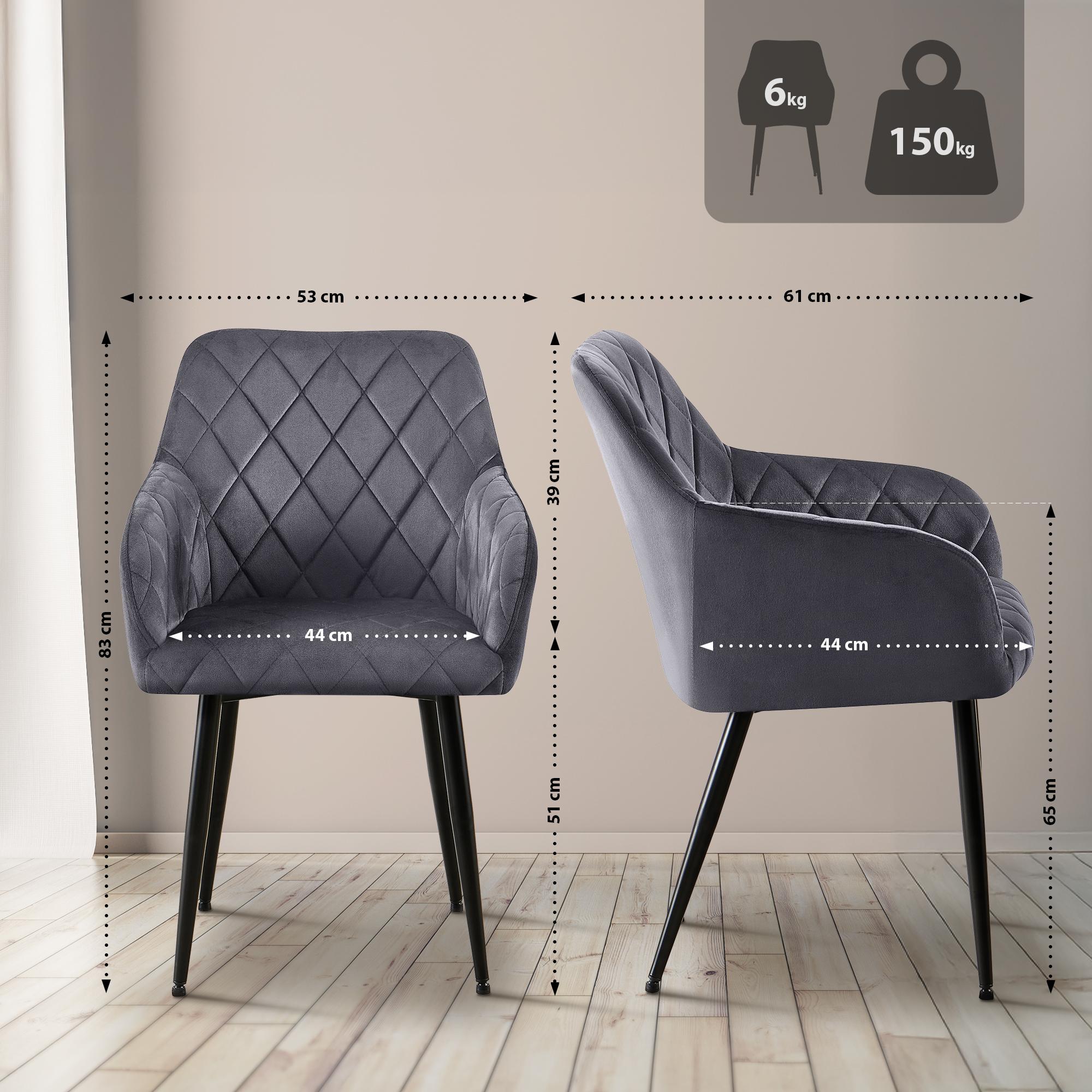 Silla de comedor Monett terciopelo