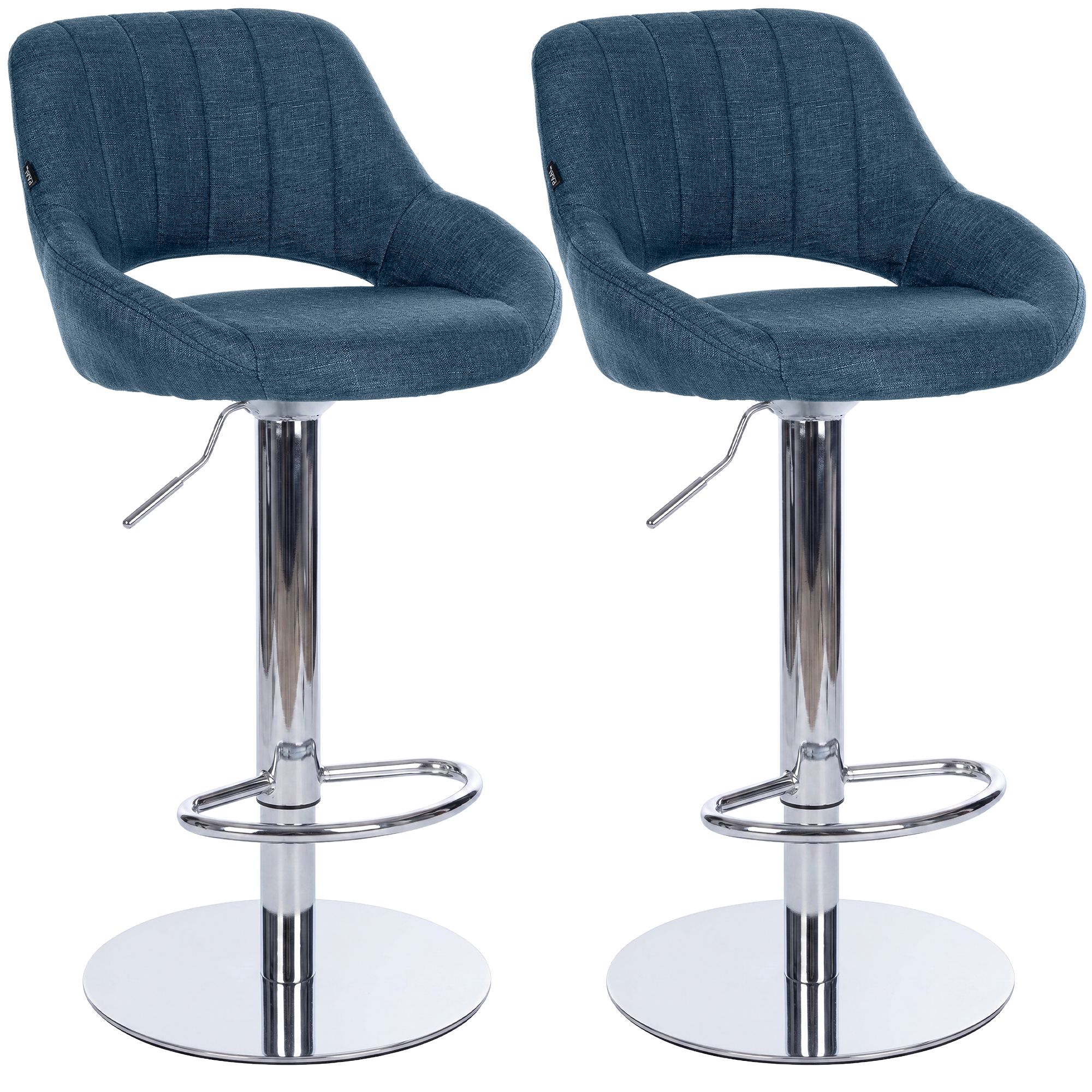 Set de 2 taburetes de bar Milet cromados con base extra pesada