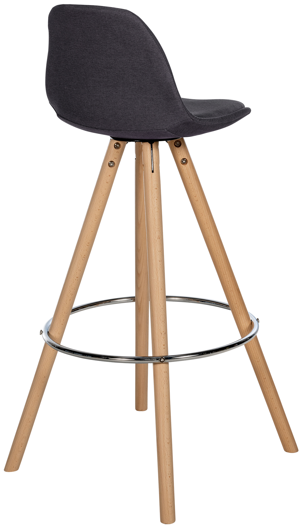 Taburete de bar Corbin de tela con base de 4 patas redondas
