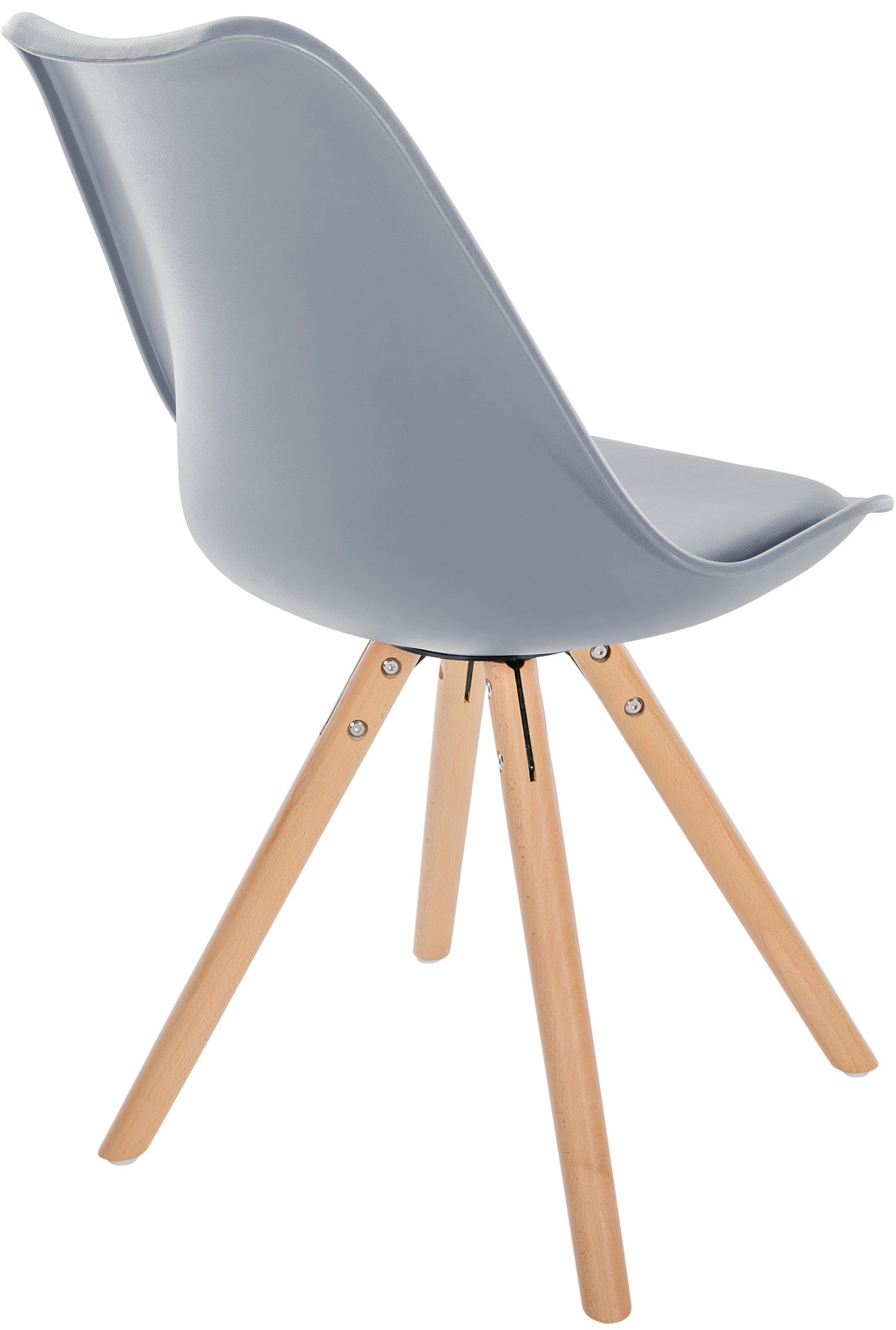Set de 4 sillas de comedor Sofia con base de madera y asiento en polipiel