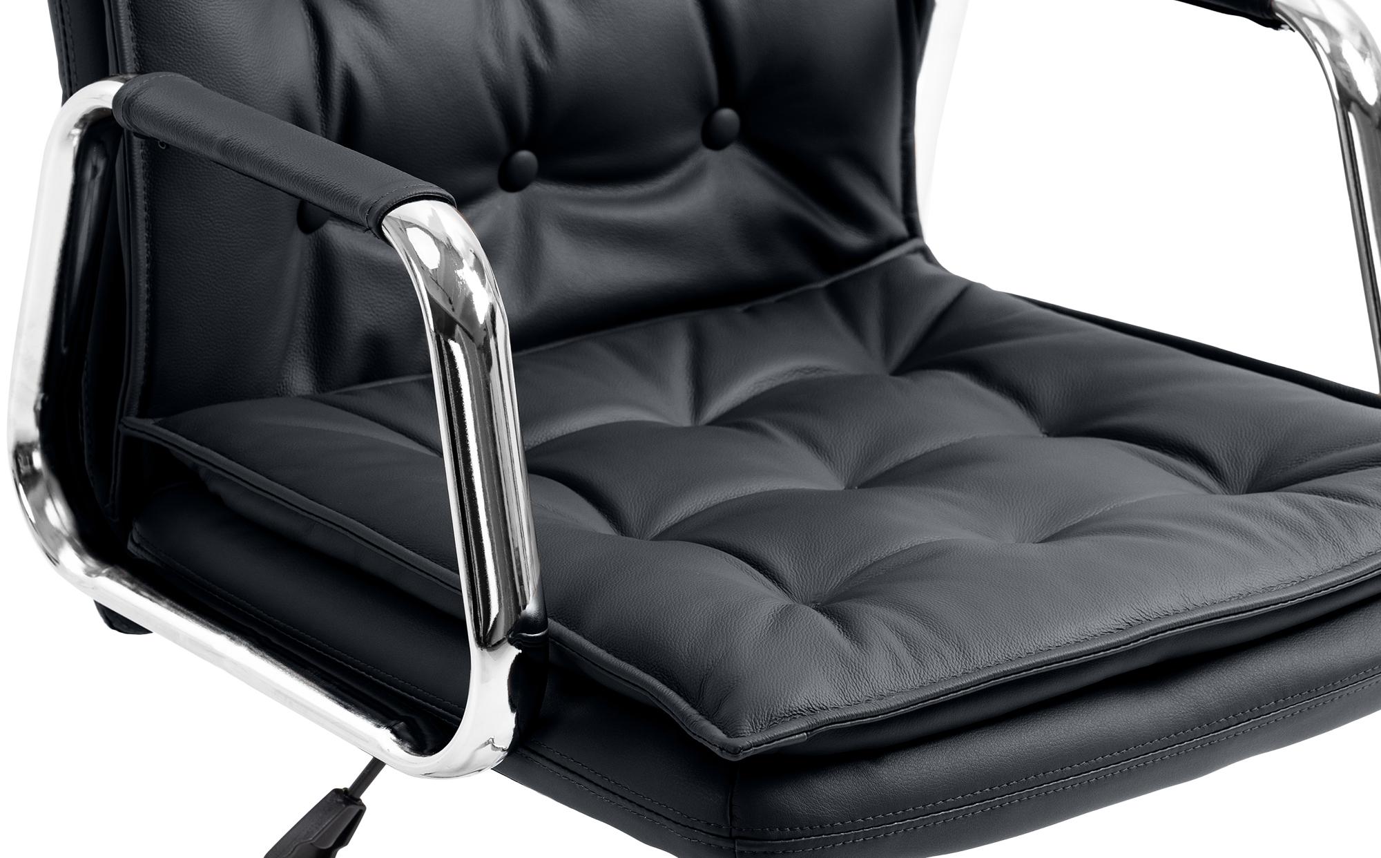 Silla de oficina Sotira de cuero genuino