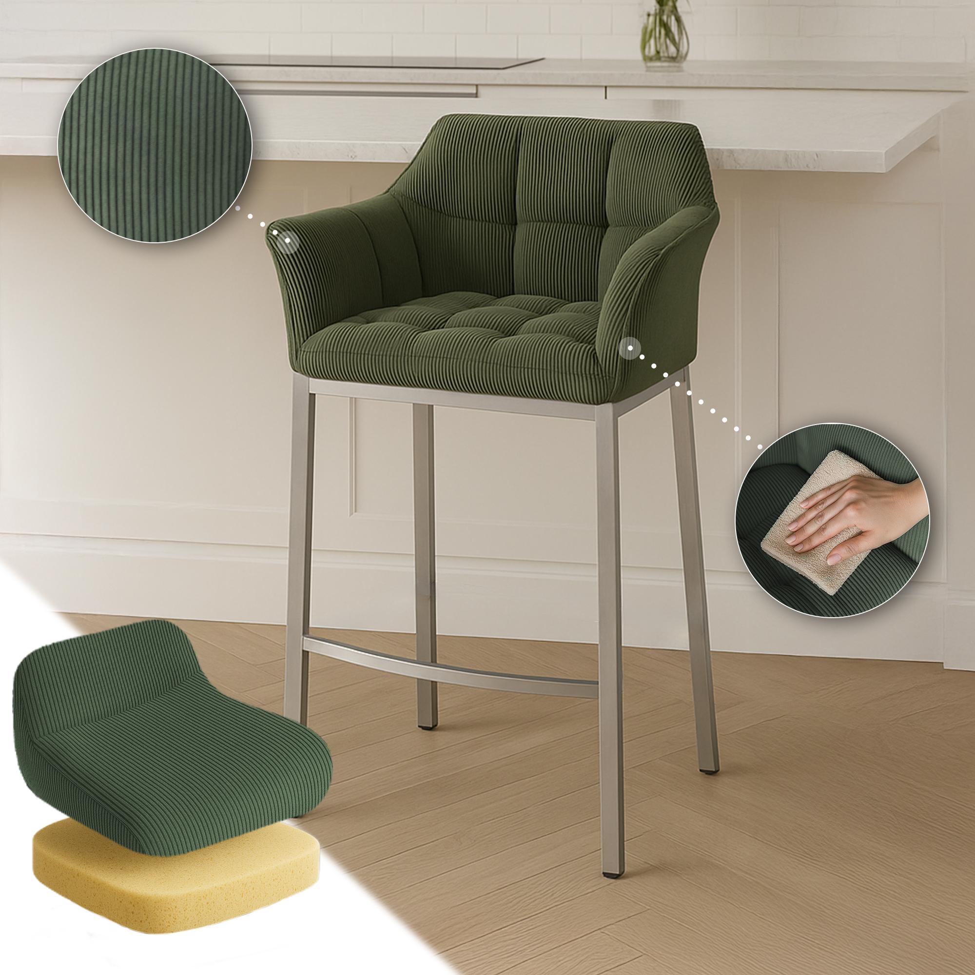 Taburete de bar Damaso Cord con base de cuatro patas