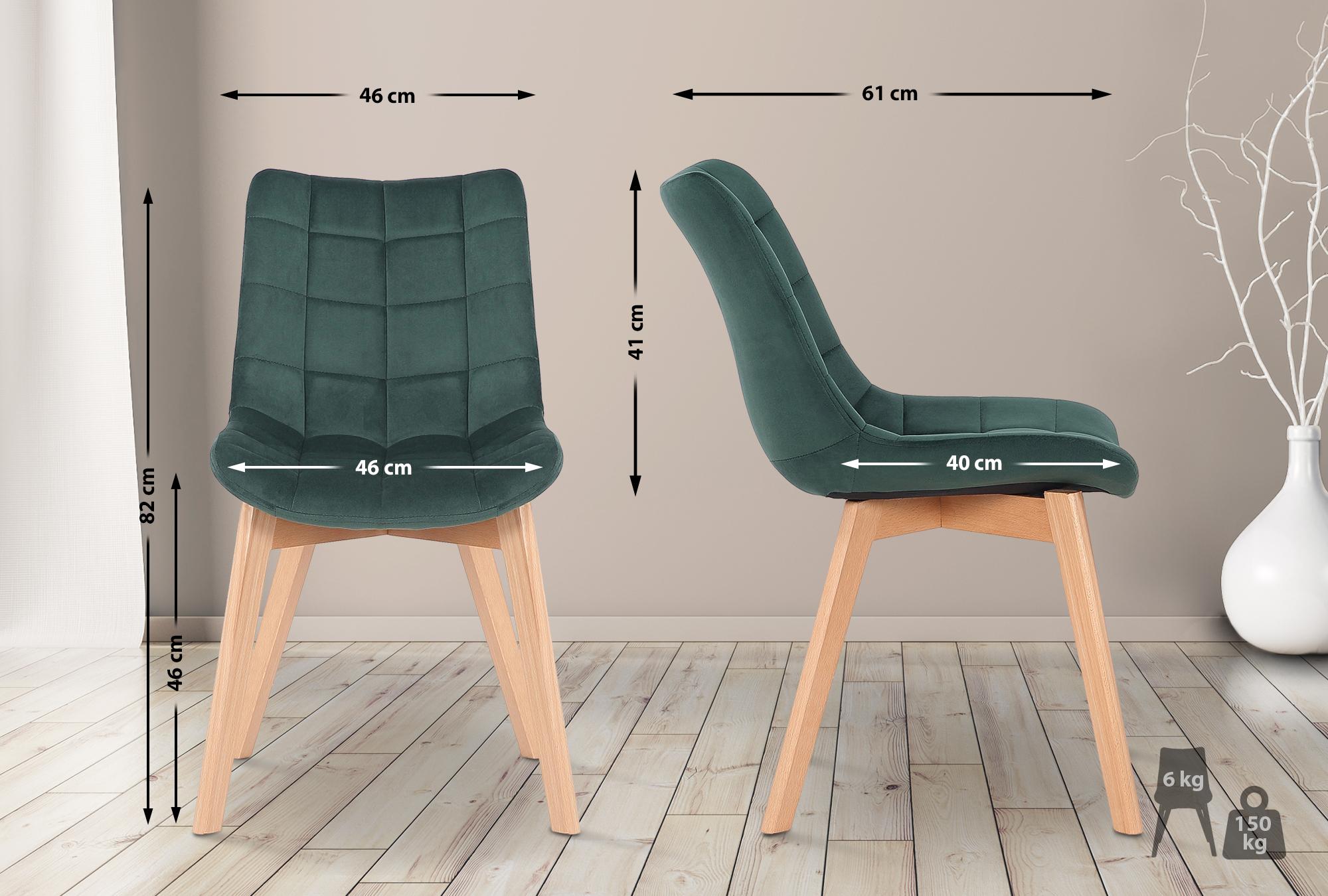 Silla de comedor Passaic en terciopelo