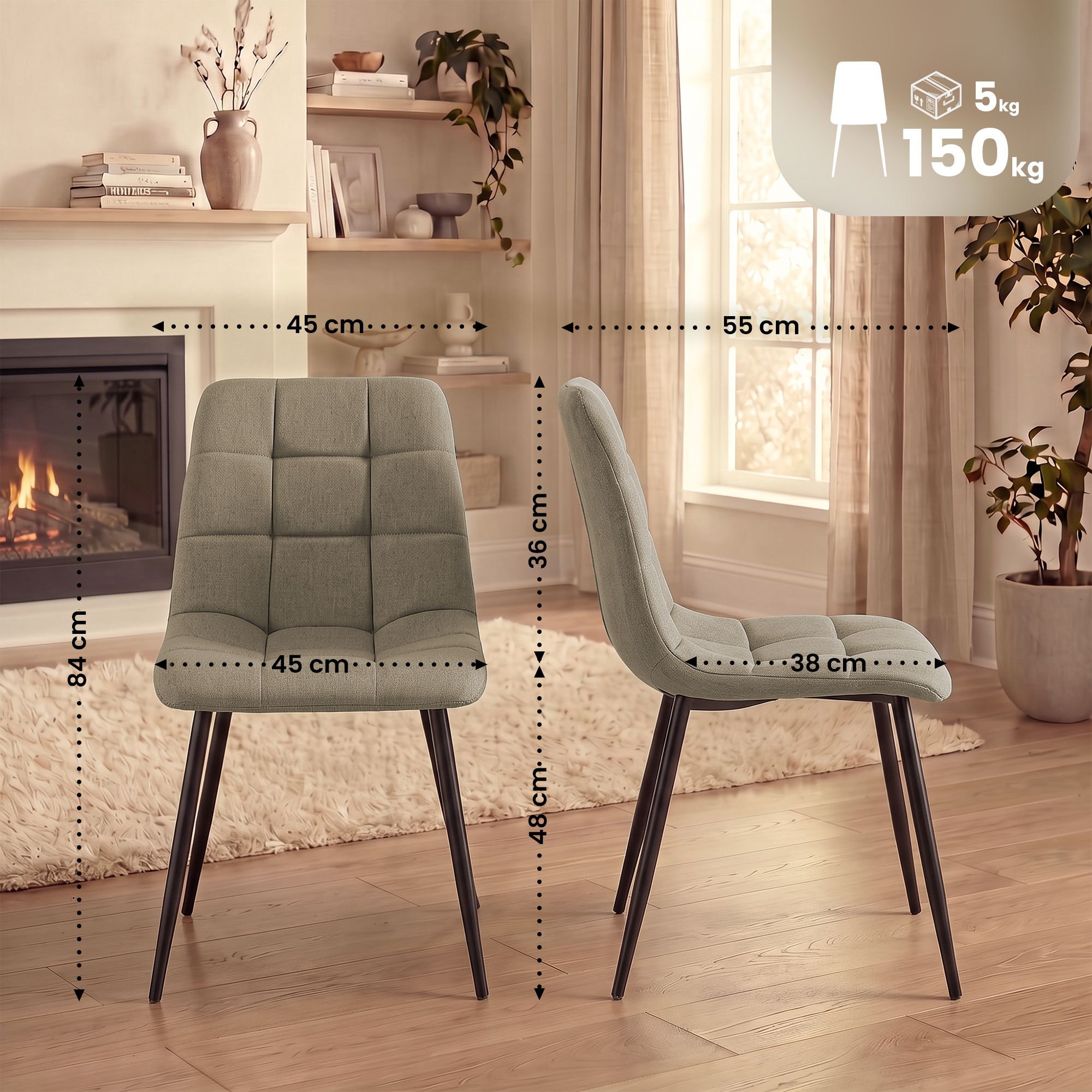 Lote de 2 sillas de comedor Tilde