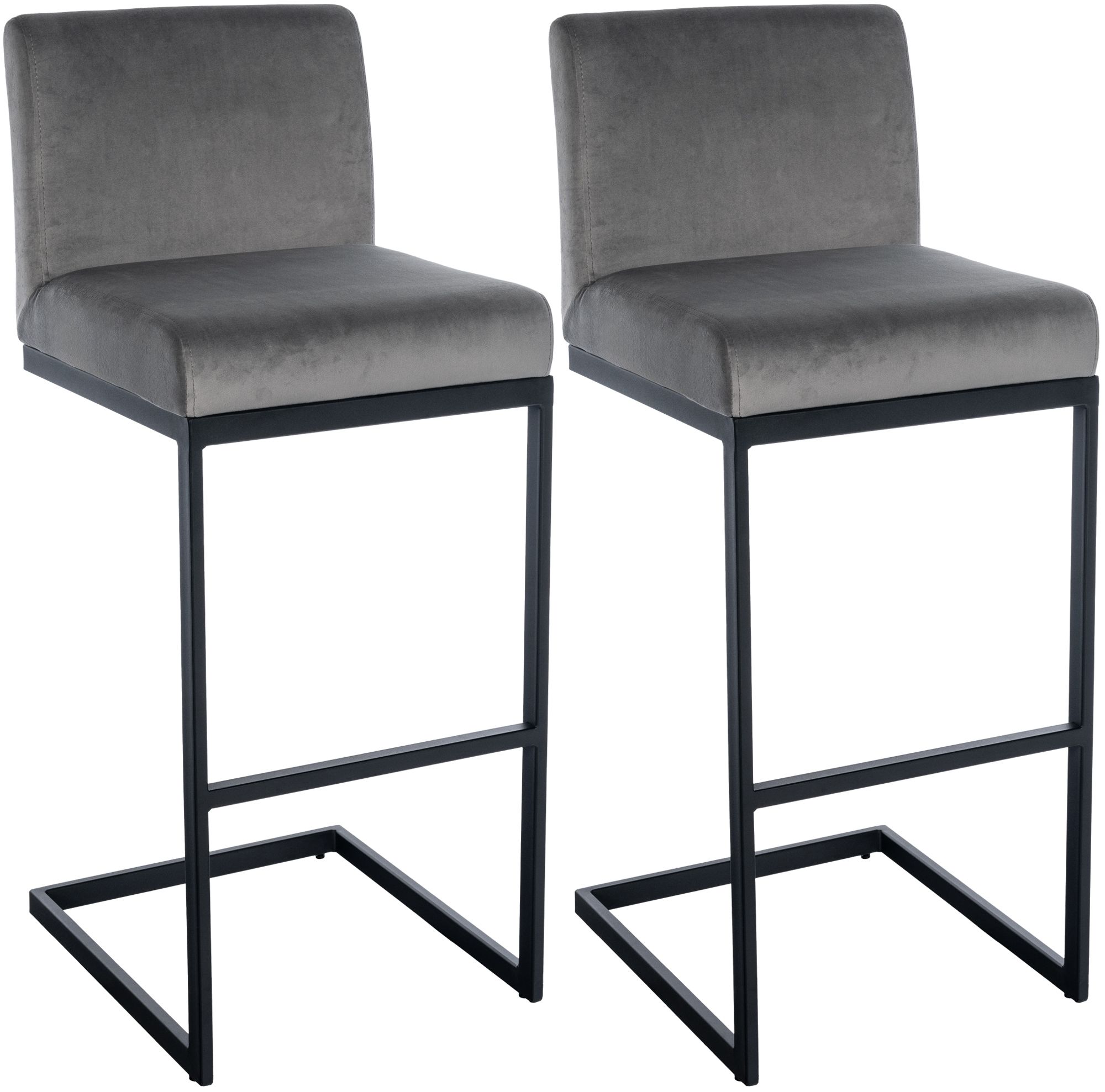 Set de 2 taburetes de bar Hopewell de terciopelo