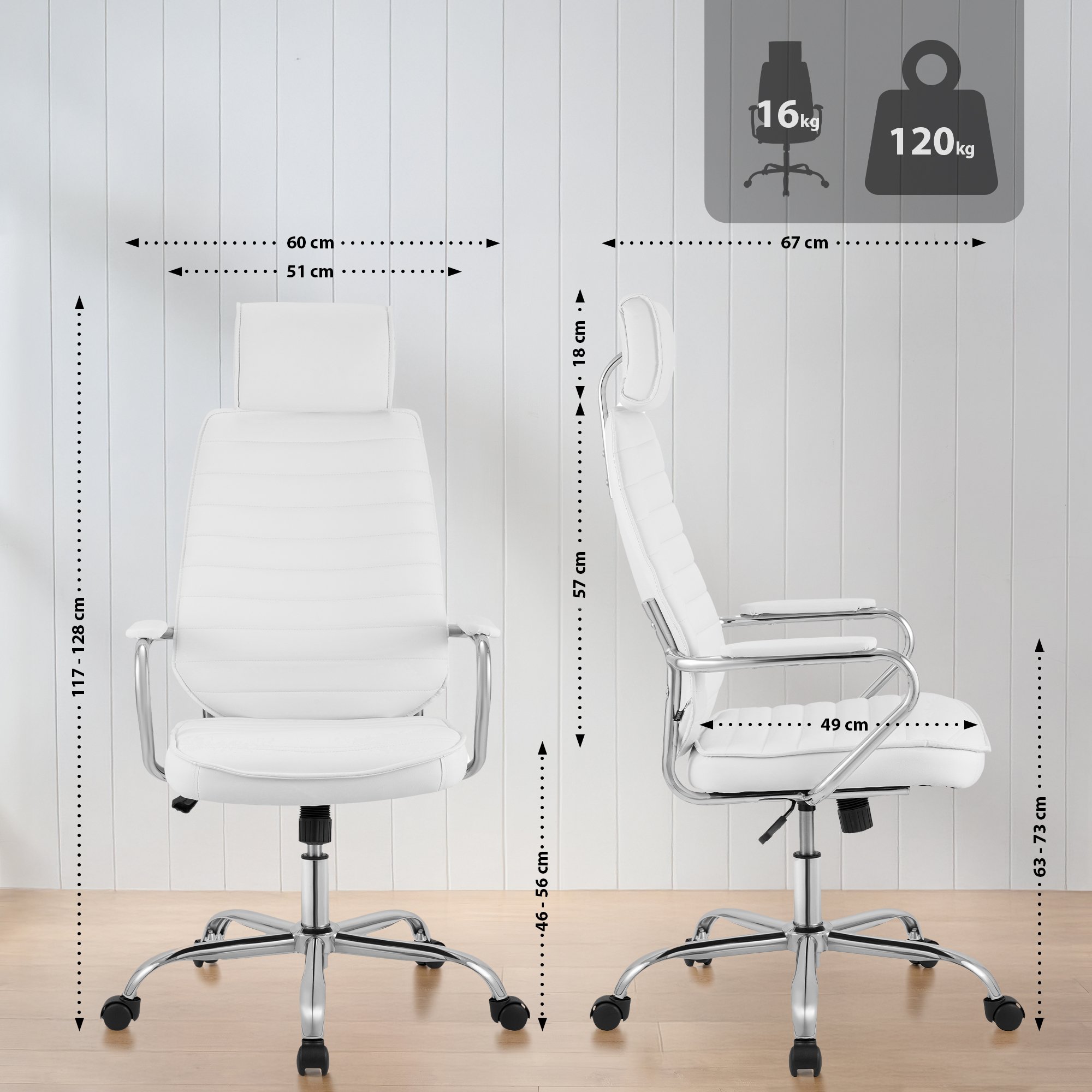 Silla de Oficina Rako de Cuero Sintético