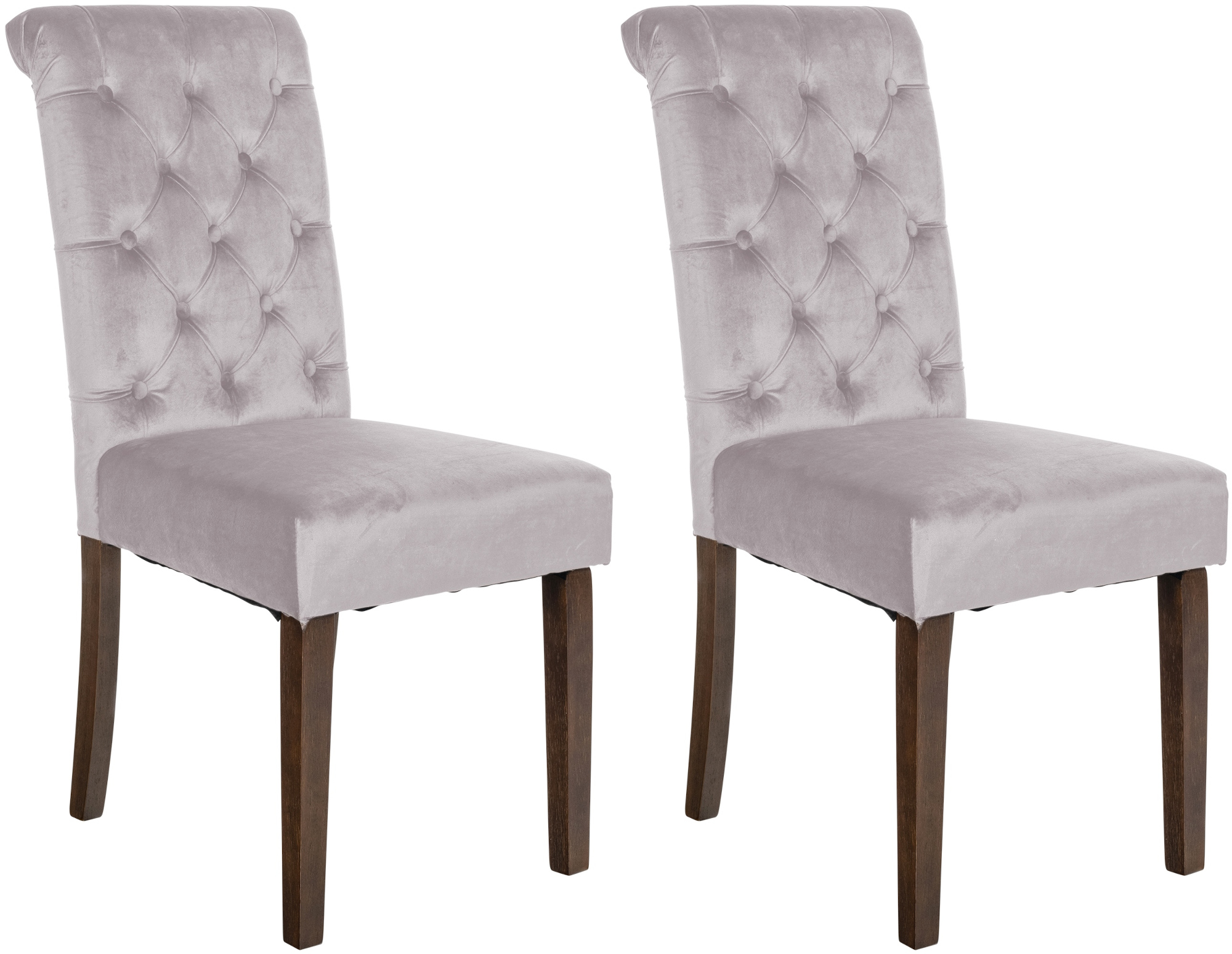 Set de 2 sillas de comedor Lisburn en tela o terciopelo
