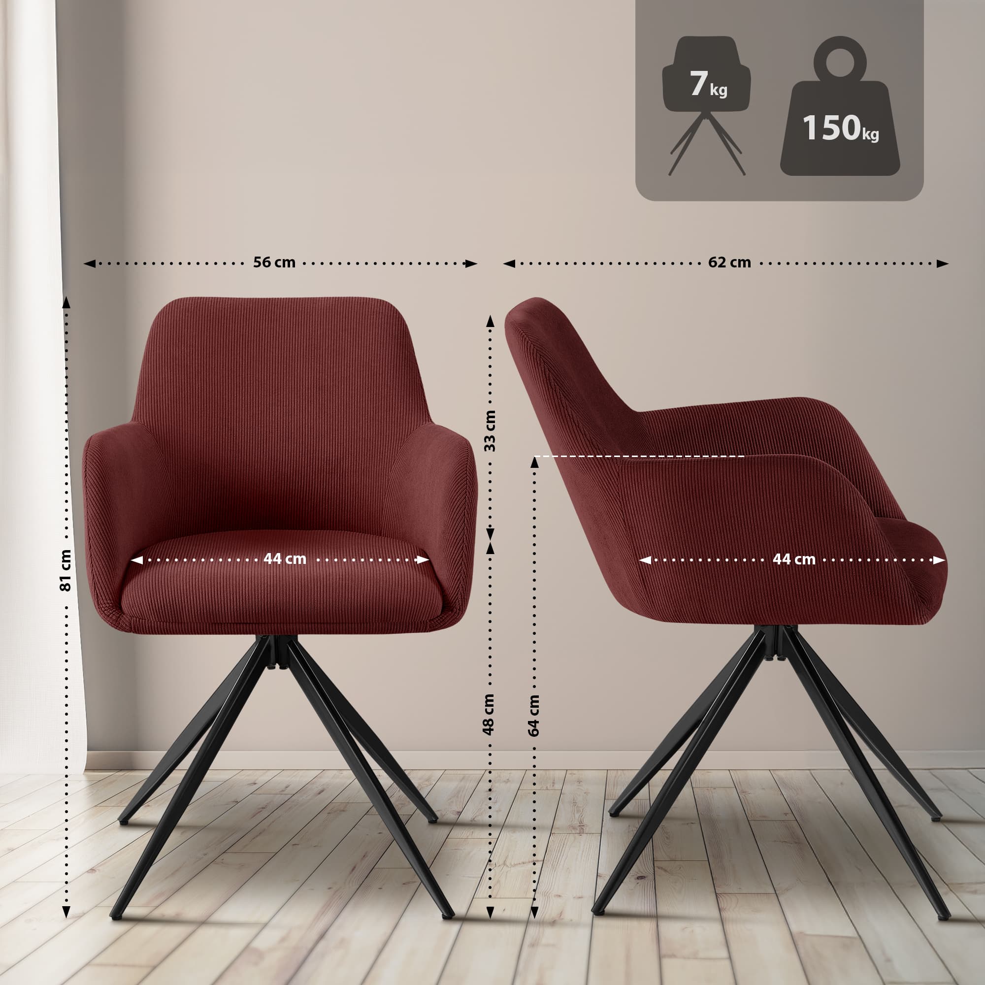 Silla de comedor Olema Cord