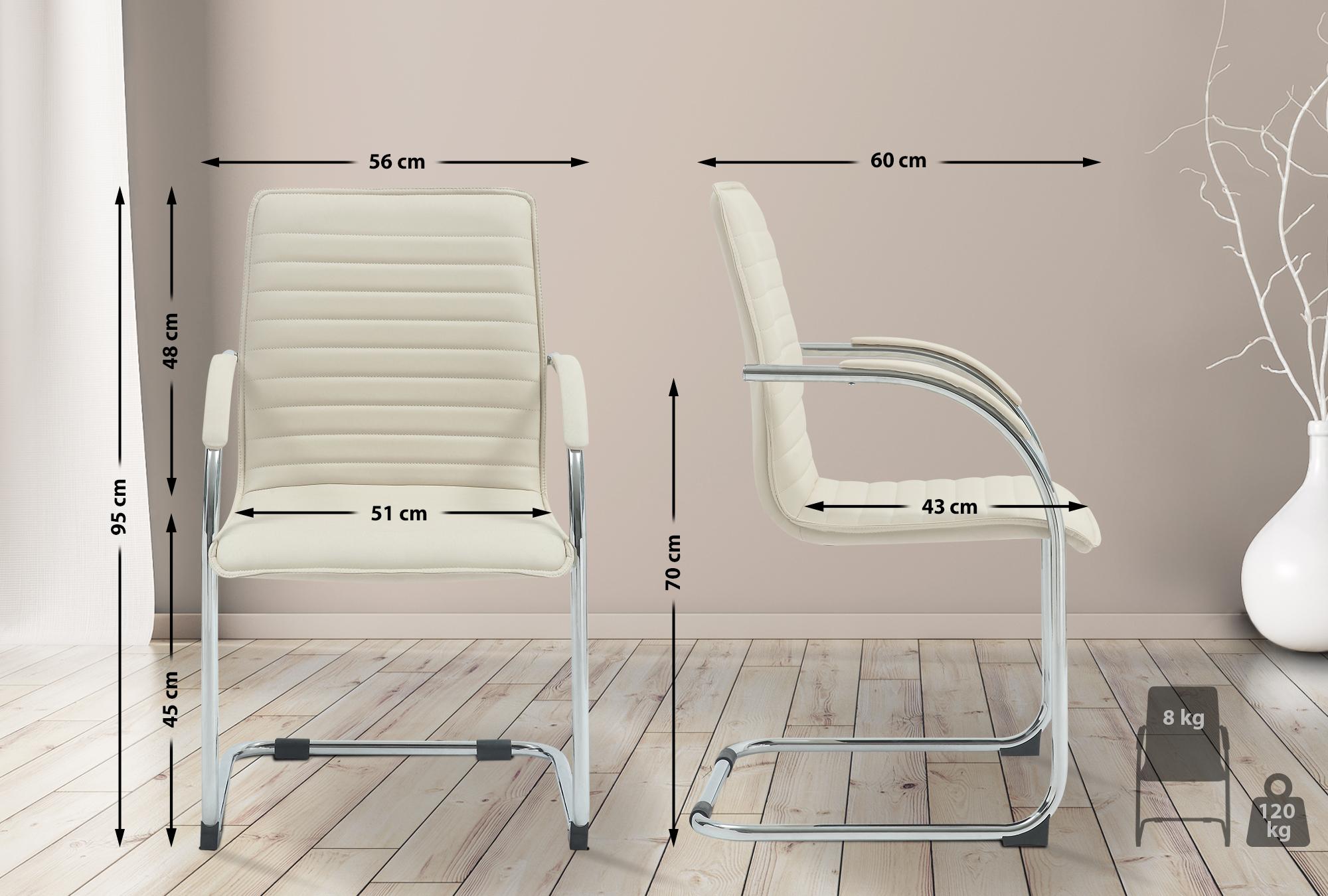 Silla de visita Tira imitación cuero