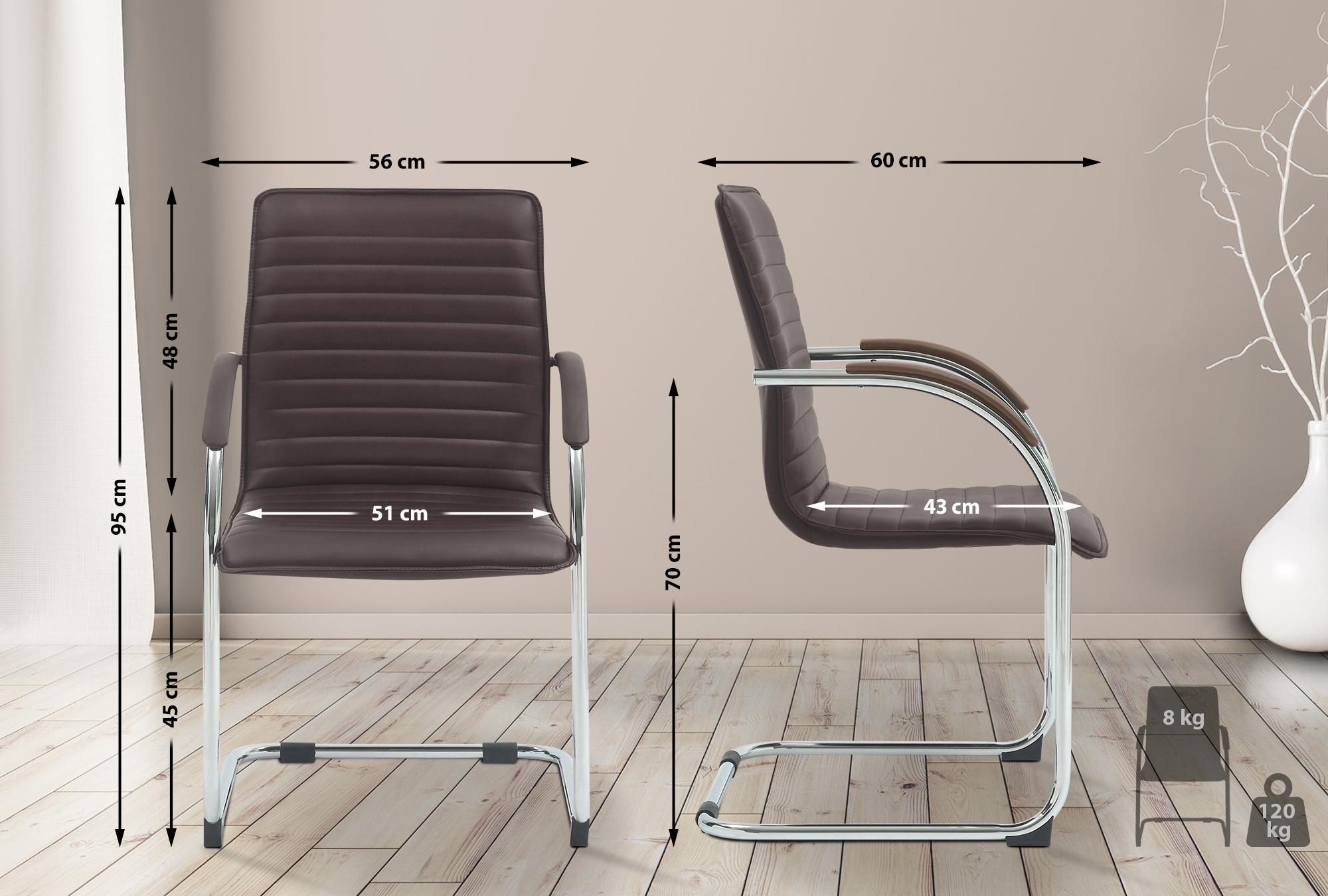 Silla de visita Tira imitación cuero
