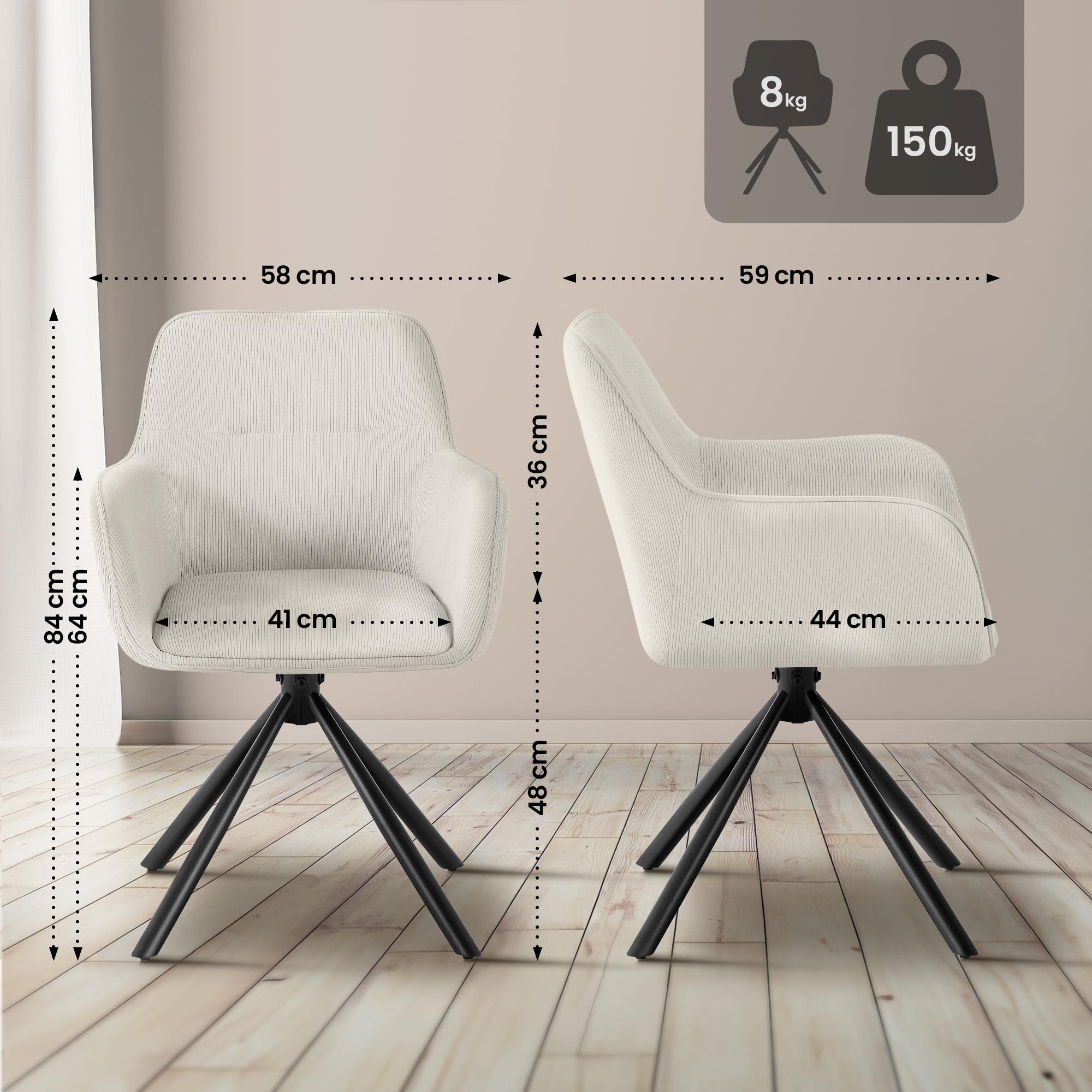 Silla de comedor Tipton de pana