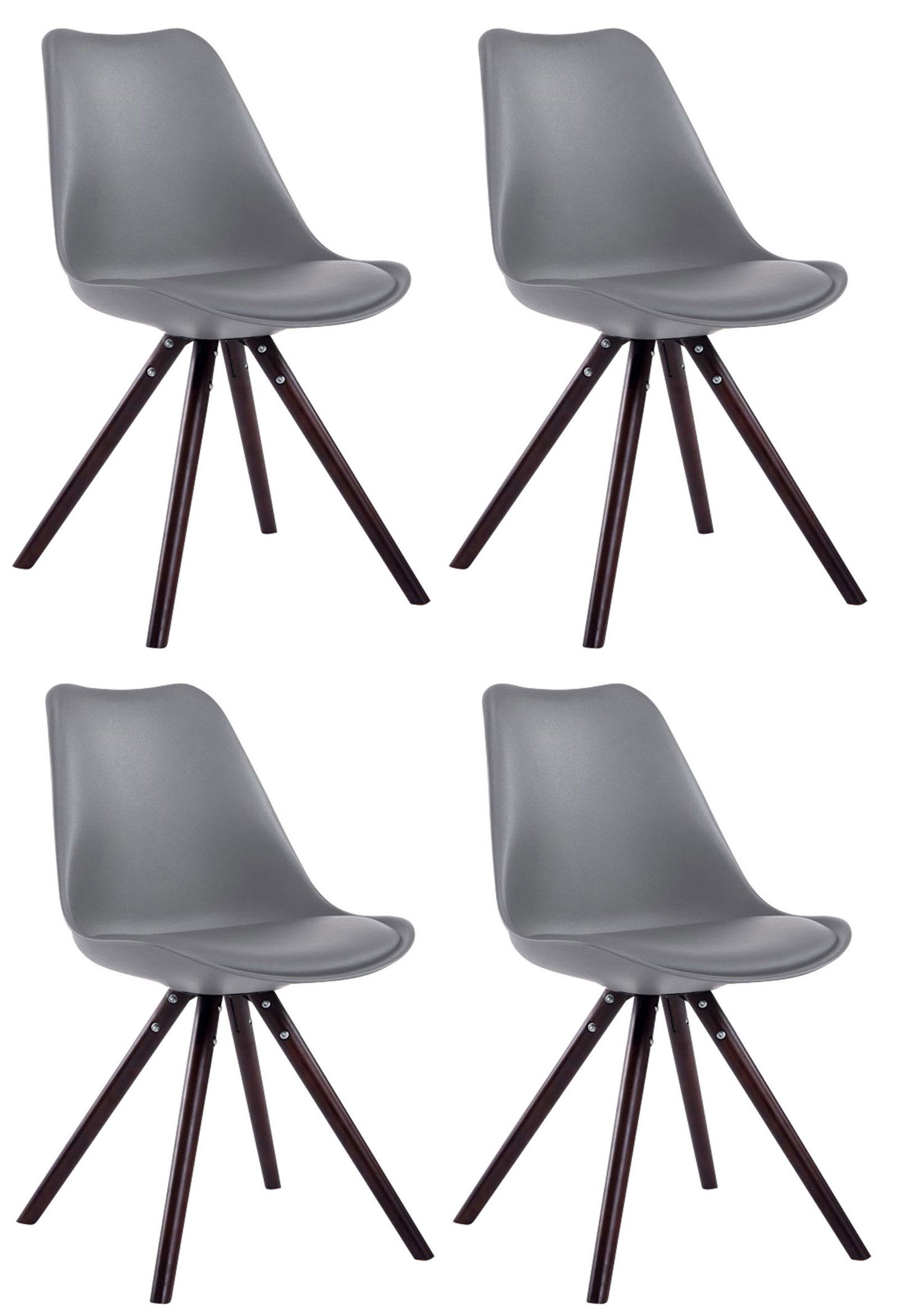 Set de 4 sillas para visitas Toulouse Rund en polipiel