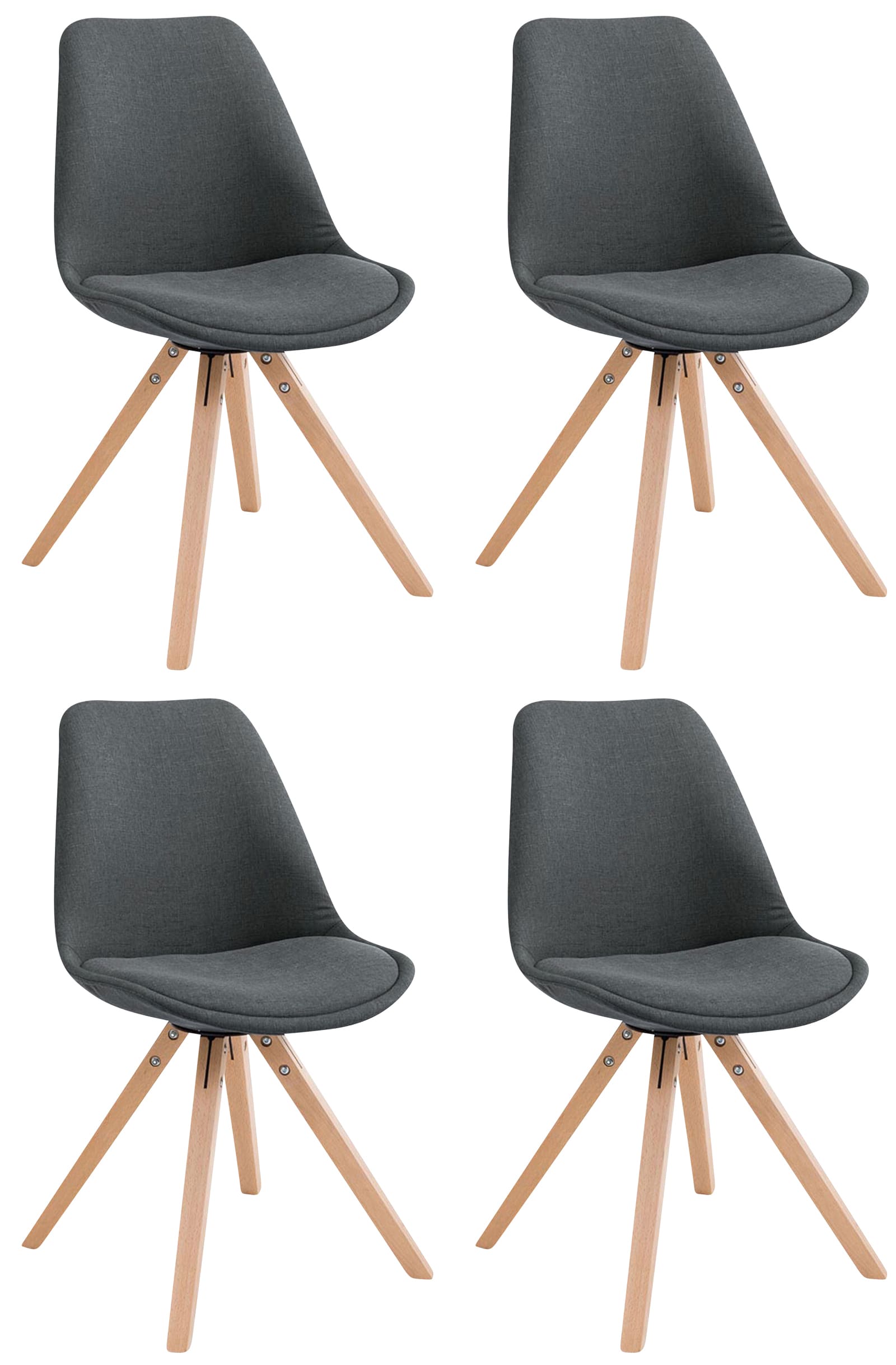 Pack de 4 sillas de comedor Toulouse Square en tela
