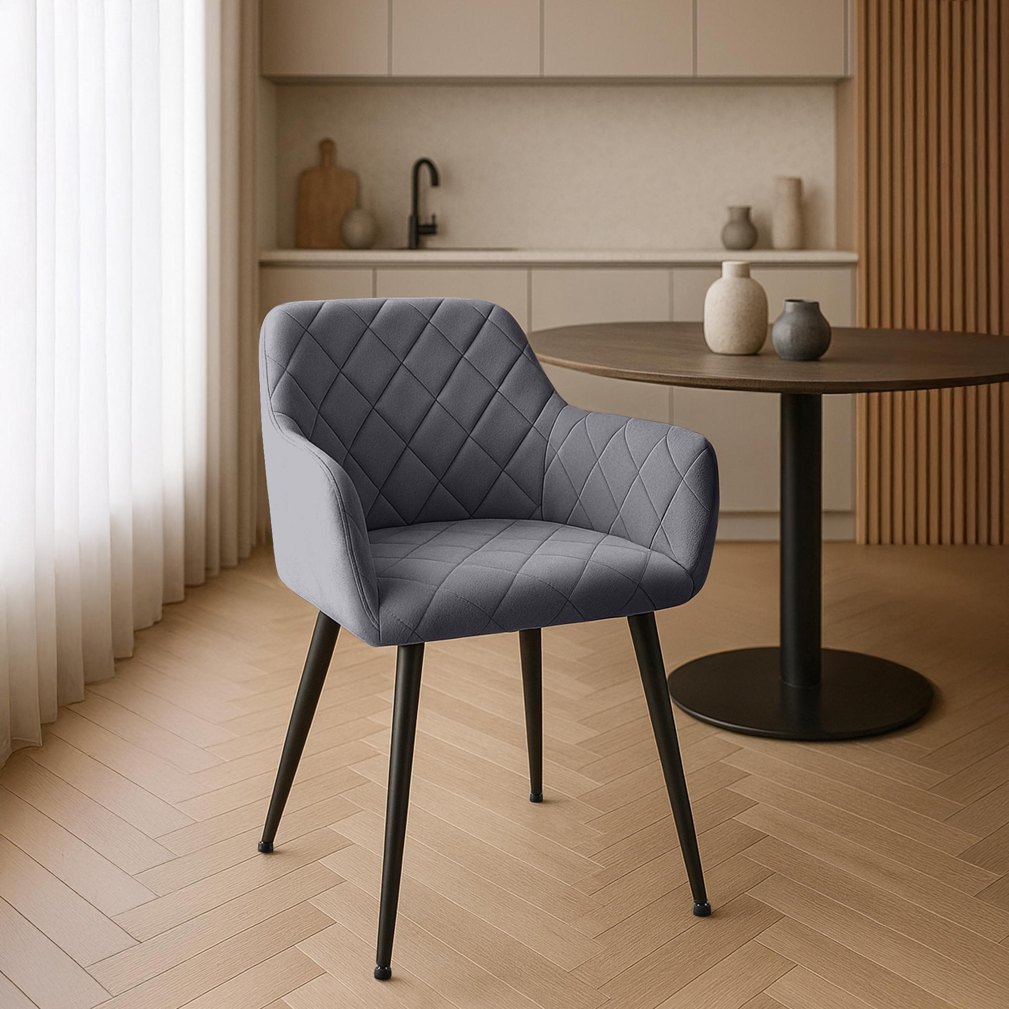 Lote de 2 sillas de comedor Monett terciopelo