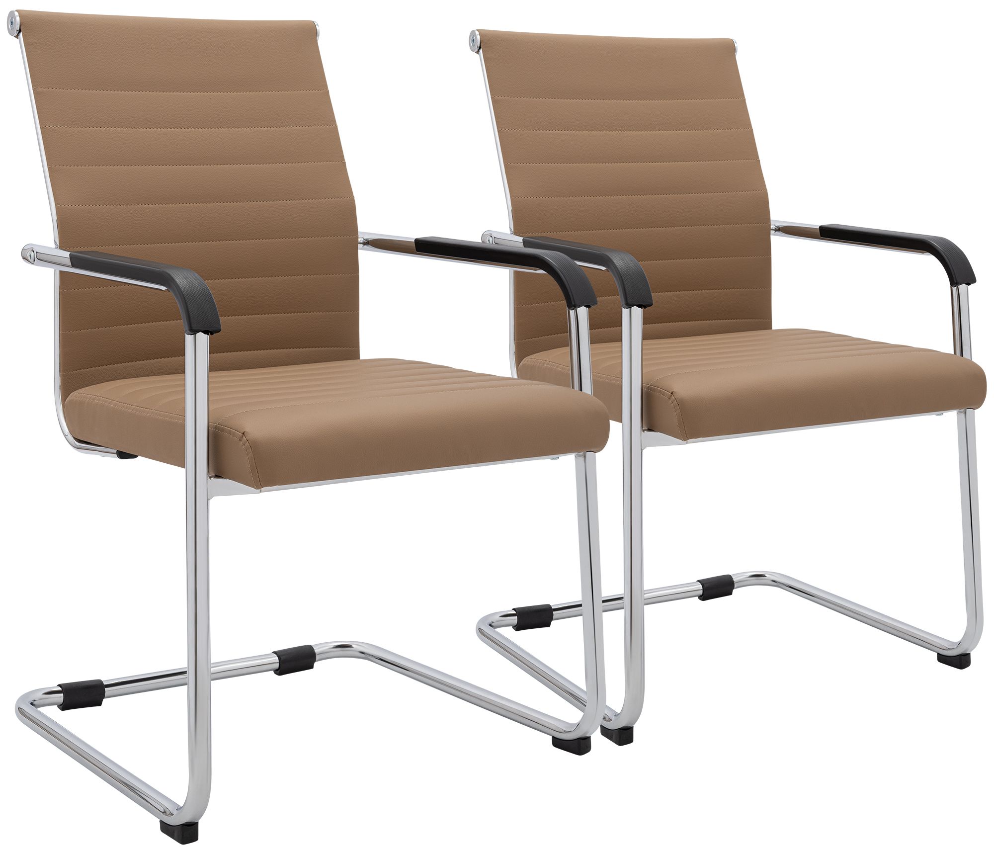 Juego de 2 sillas cantilever Hakon con efecto piel