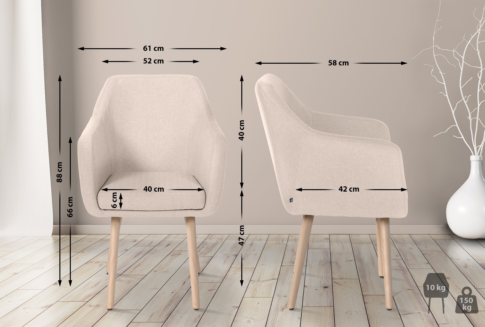 Silla De Salón Utrecht En Tela