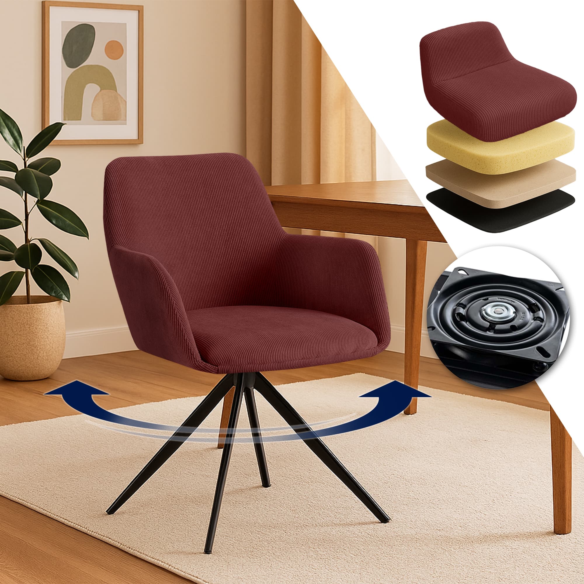 Silla de comedor Olema Cord