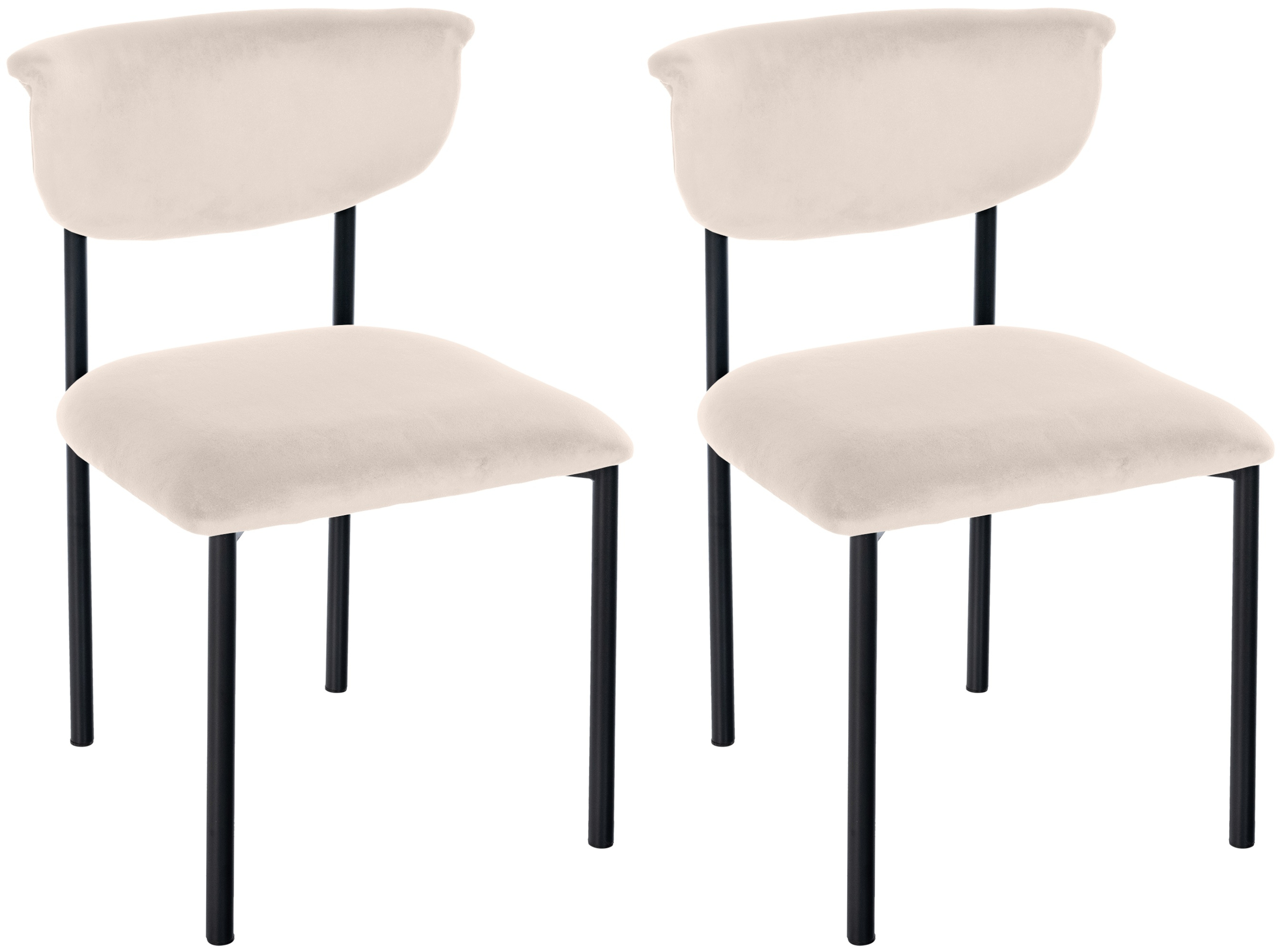 Juego de 2 sillas de comedor Gambell terciopelo